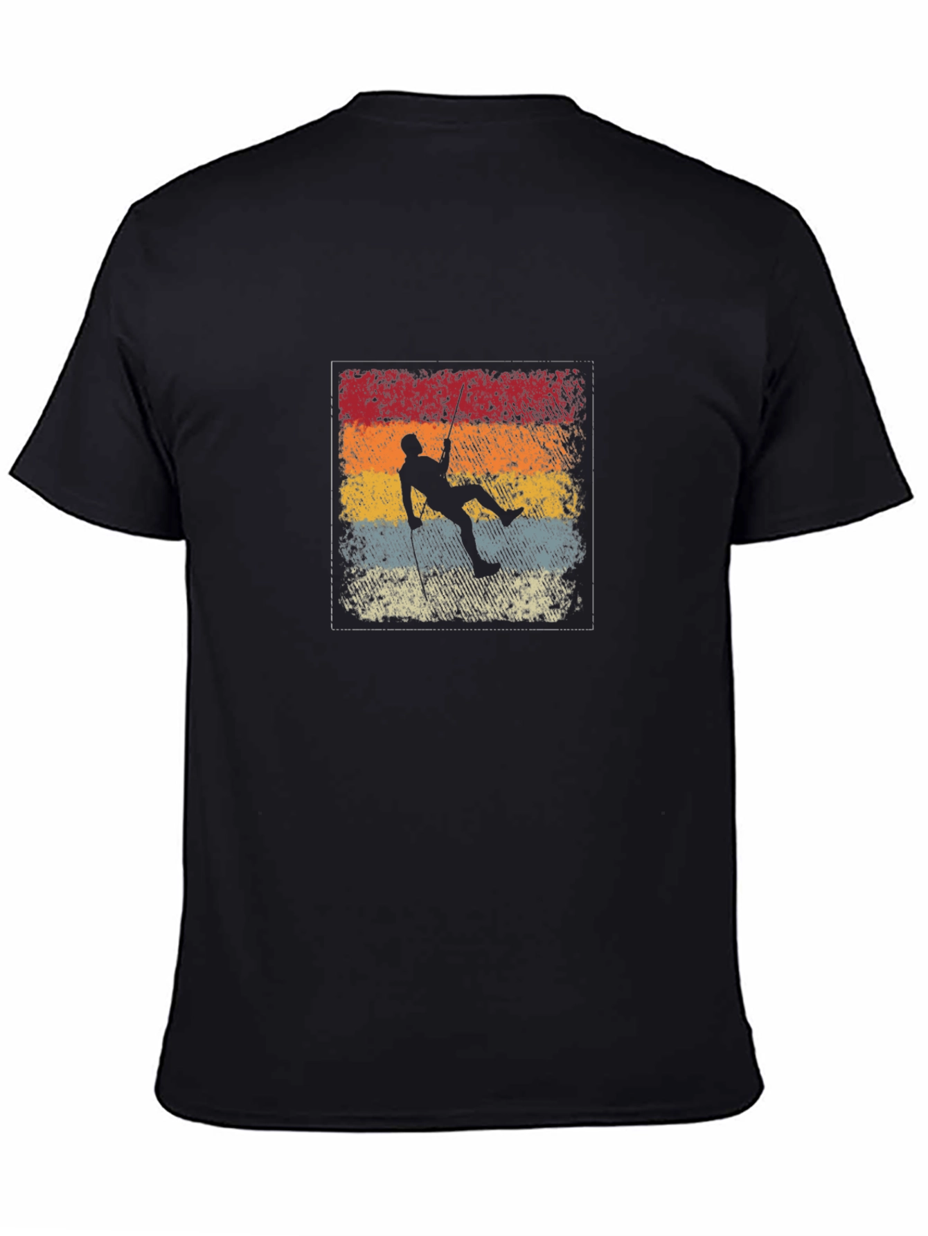 Retro Climber Graphic Tee - Black Cotton T-Shirt