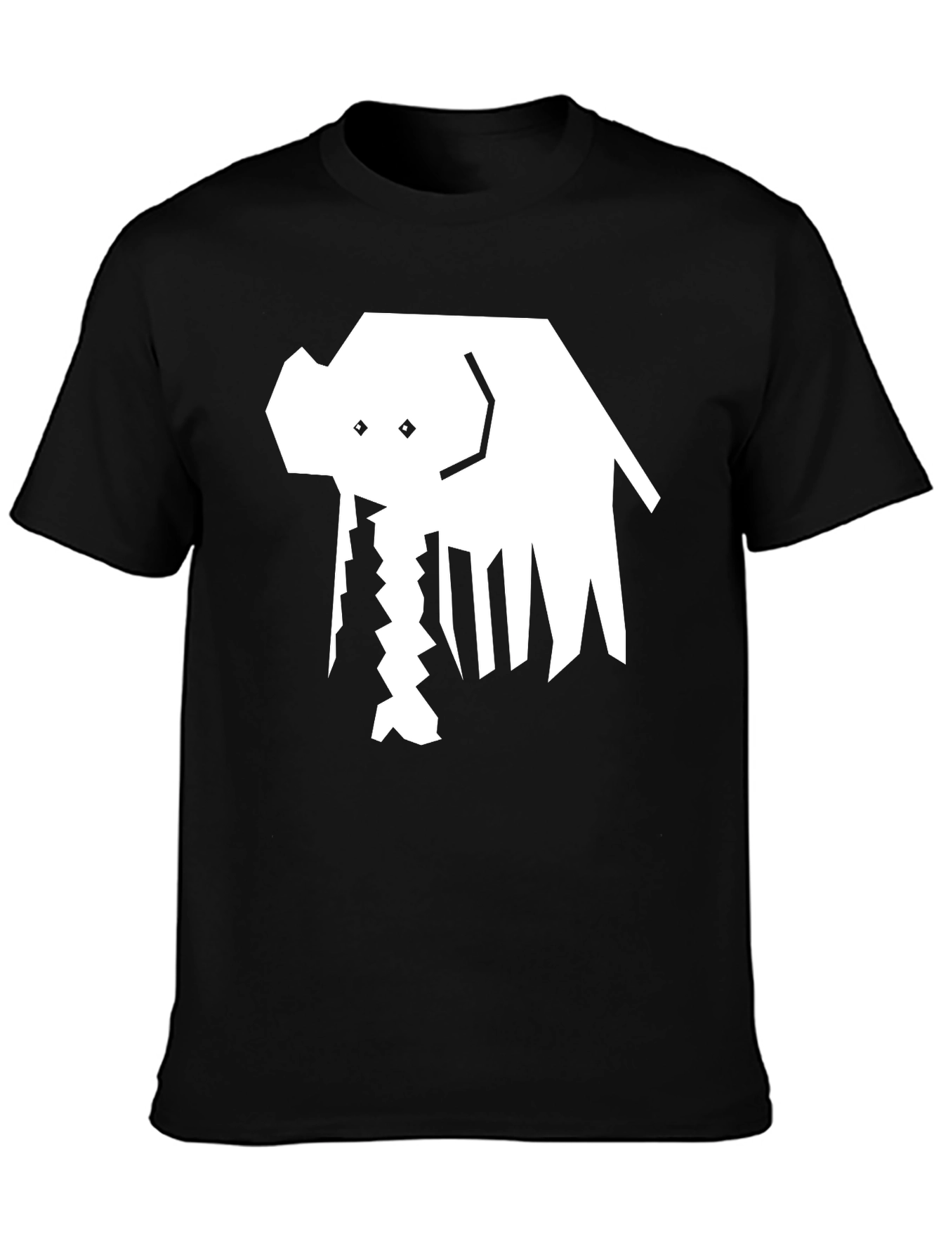 Abstract Elephant Graphic Tee - Black Cotton