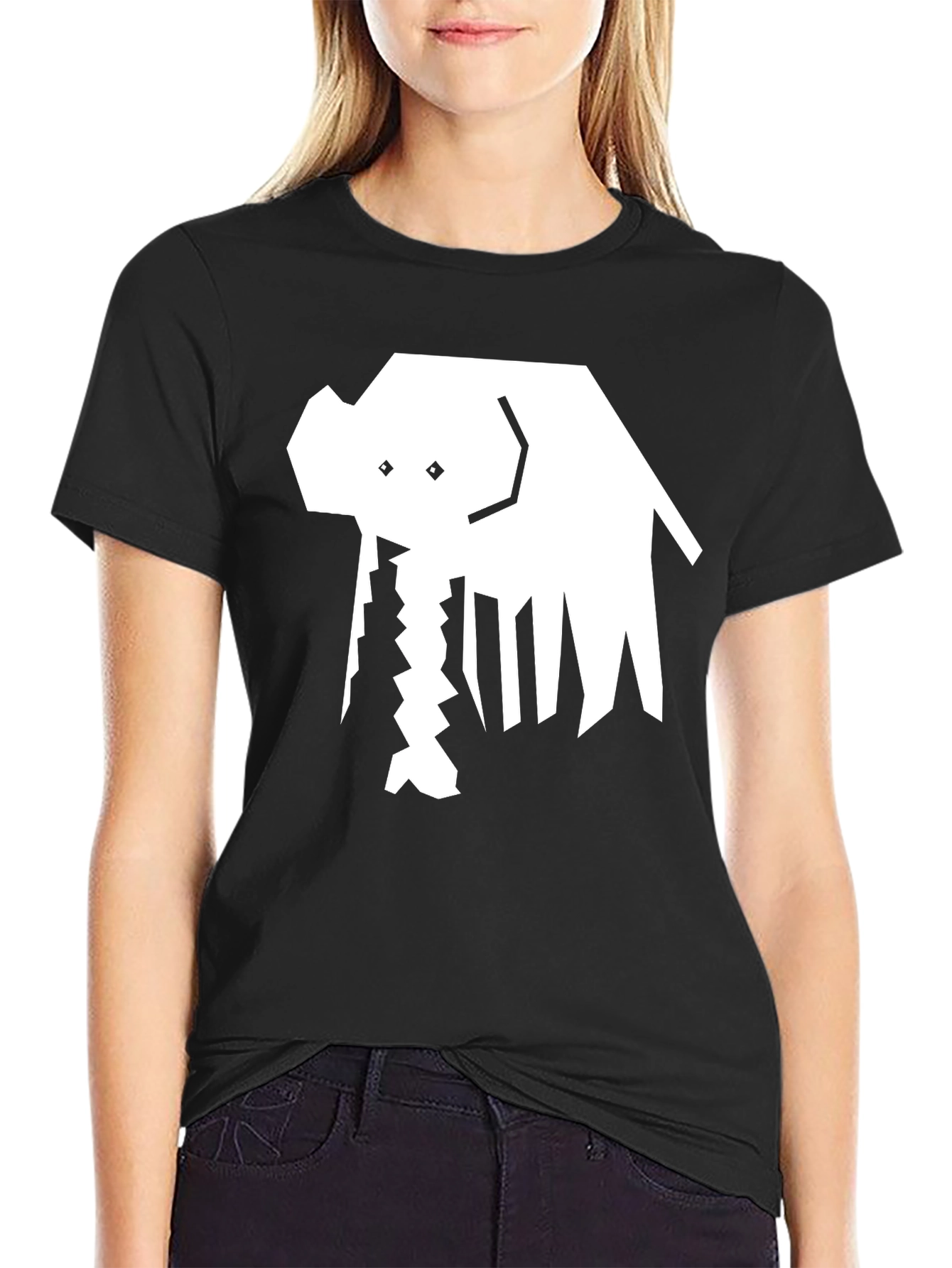 Abstract Elephant Graphic Tee - Black Cotton