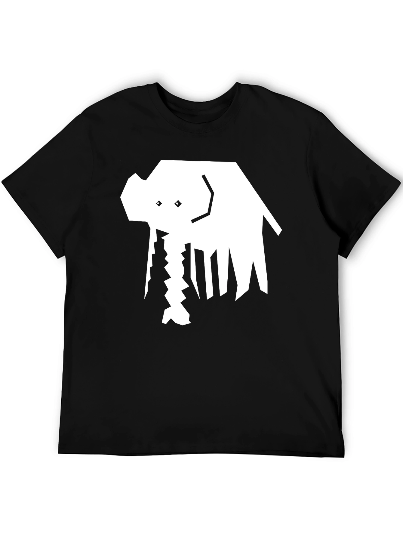 Abstract Elephant Graphic Tee - Black Cotton