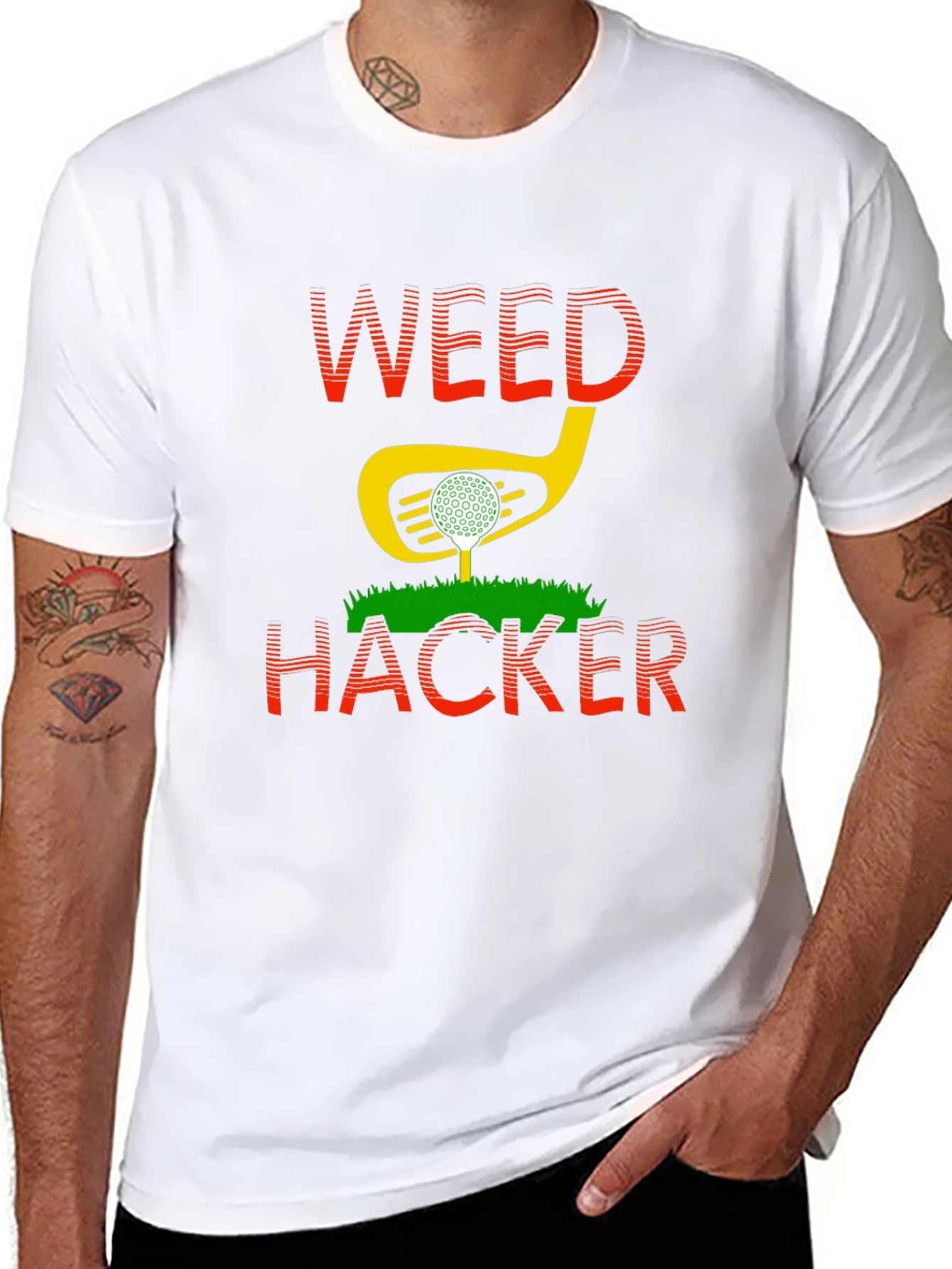 Weed Hacker Funny Golf T-Shirt