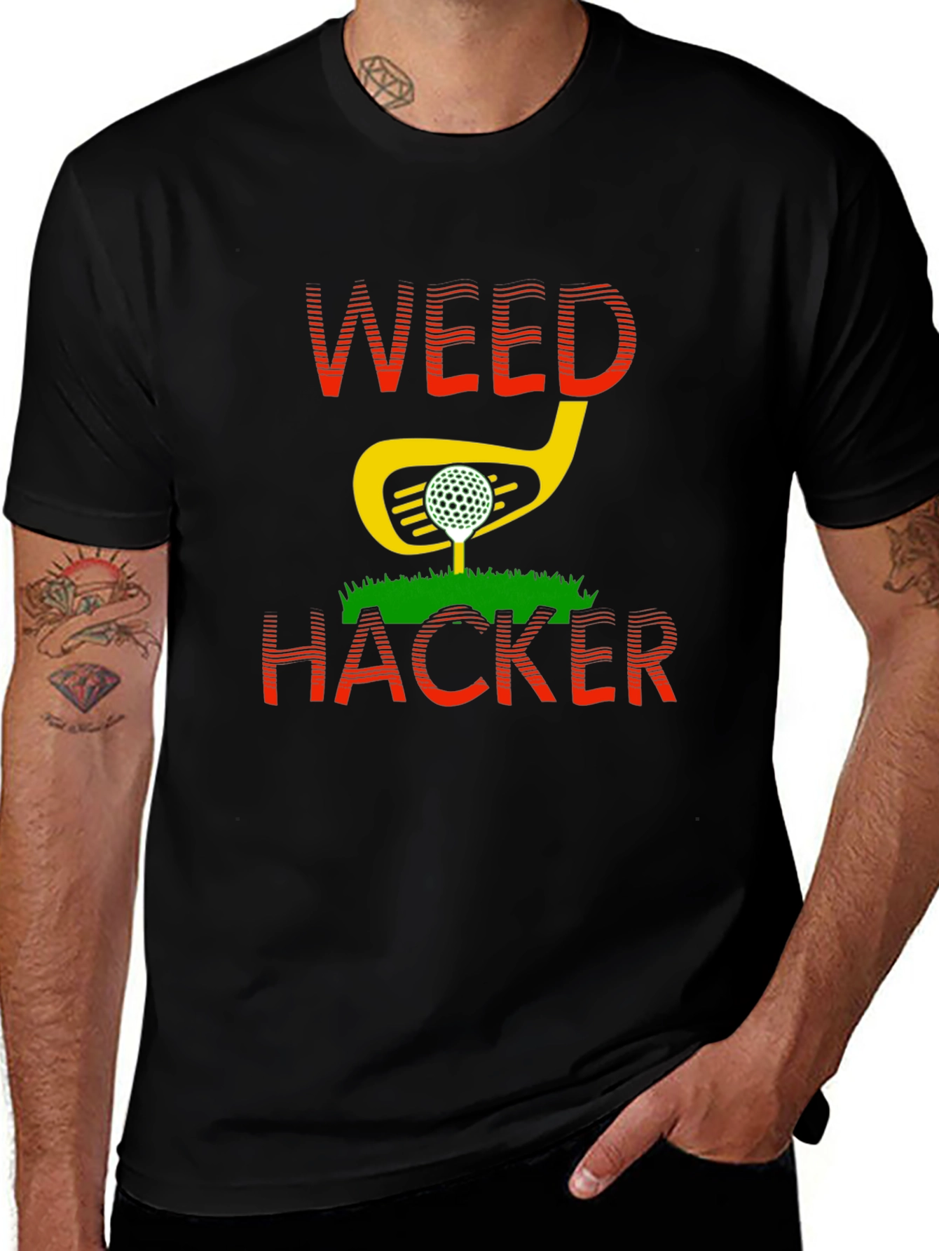 Weed Hacker Funny Golf T-Shirt