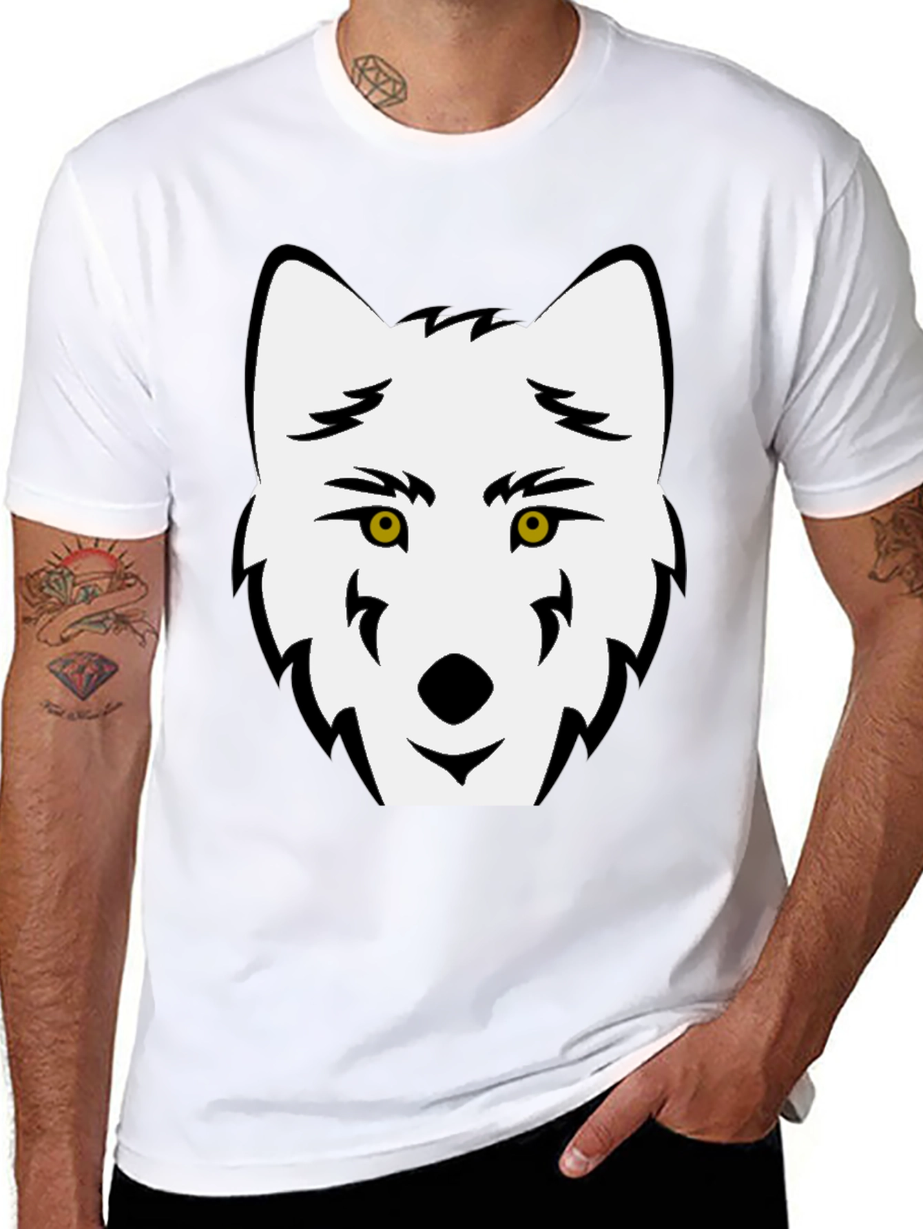 Wolf Graphic Black T-Shirt for Men