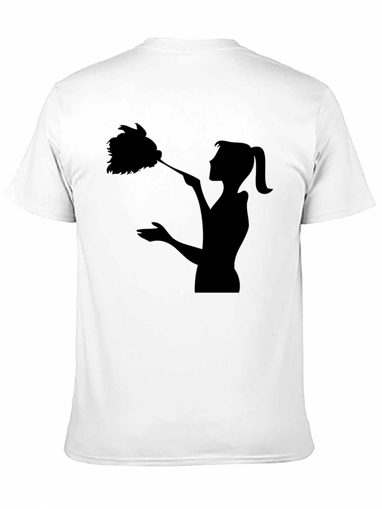 Maid Silhouette Graphic Tee - Black Cotton Blend