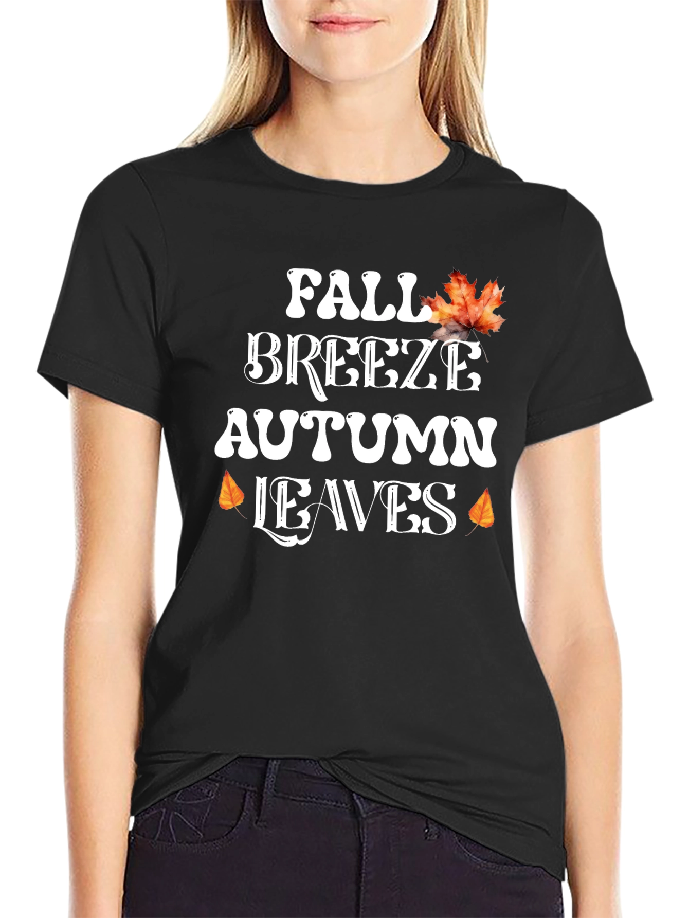 Fall Breeze Autumn Leaves Graphic Tee