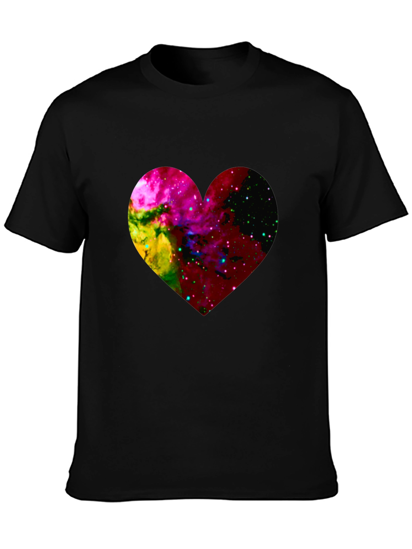 Galaxy Heart Graphic Black T-Shirt
