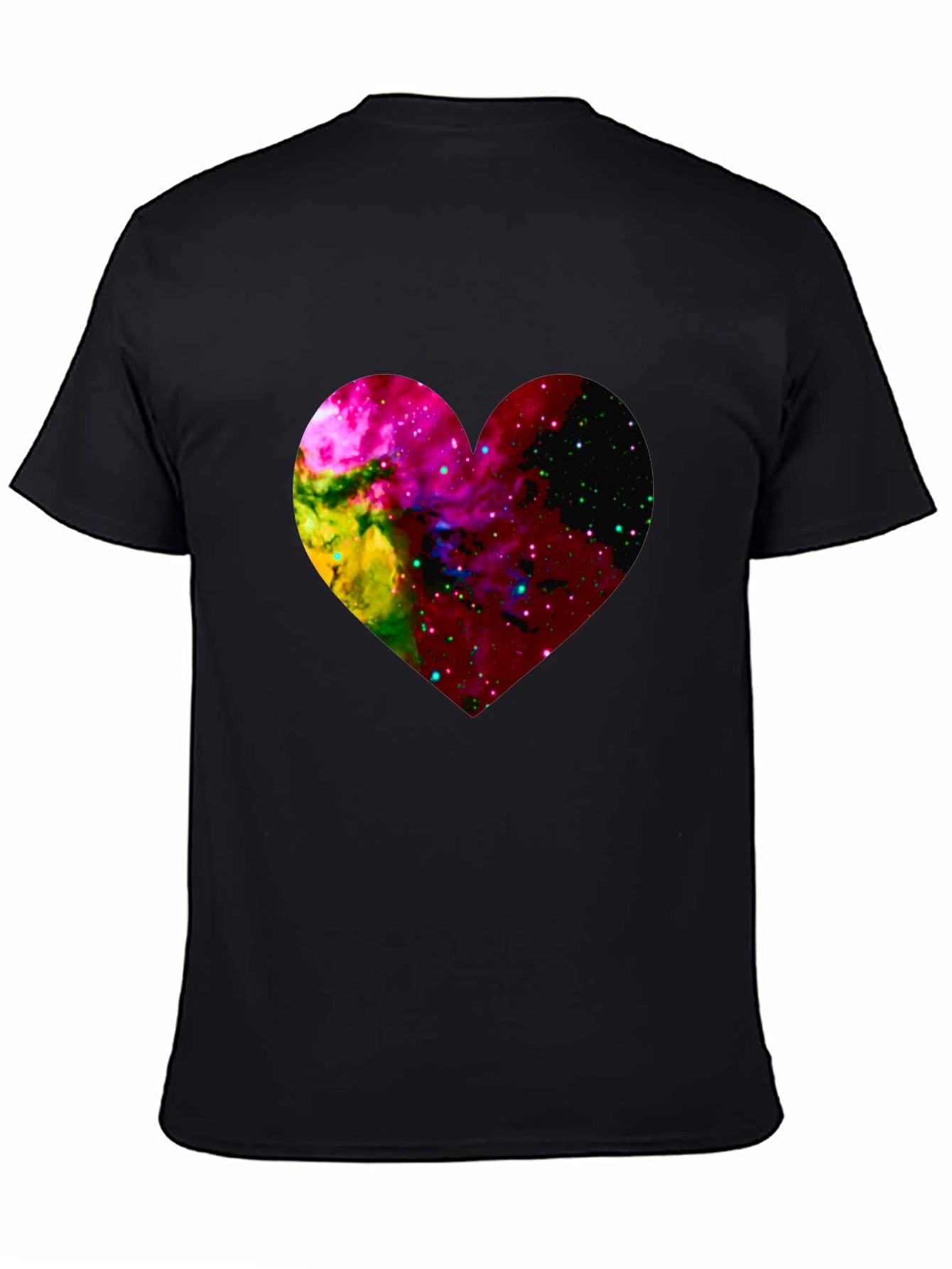 Galaxy Heart Graphic Black T-Shirt