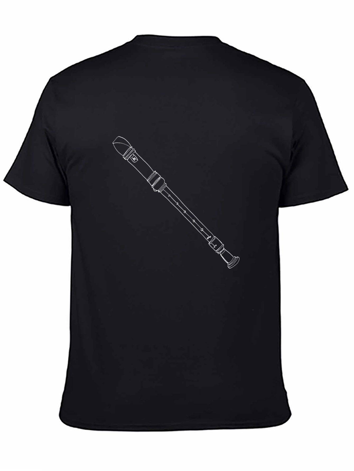 Black T-Shirt with Flute Graphic