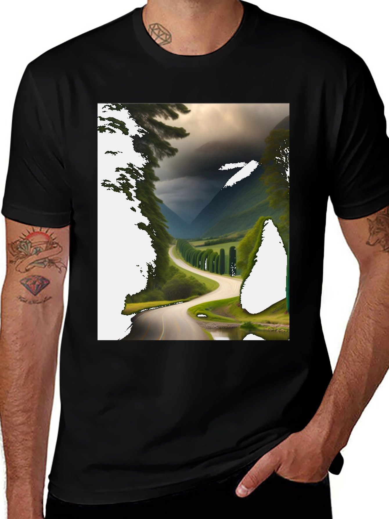 Scenic Route Graphic Tee - Black