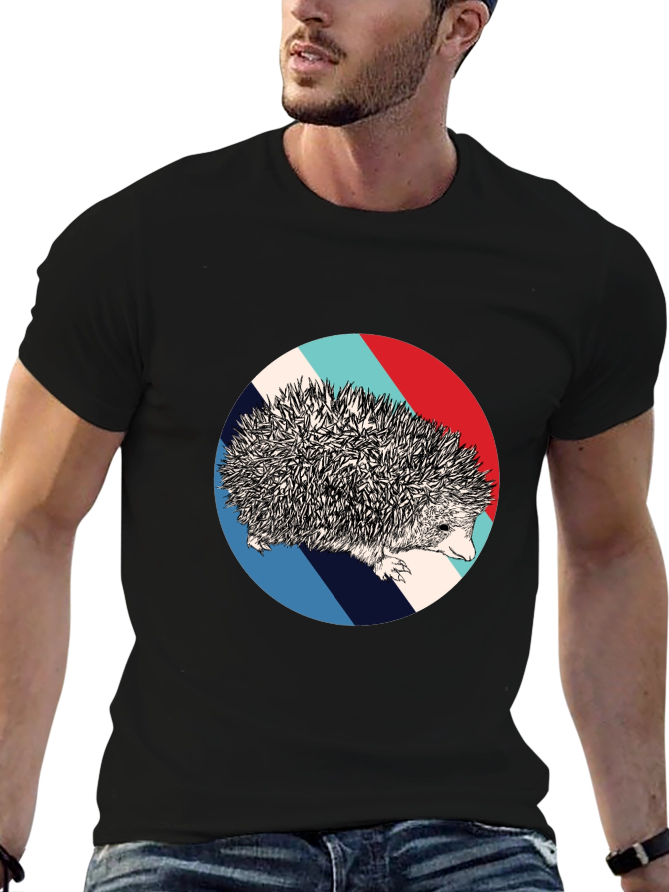 Hedgehog Circle Graphic Tee - Unique Design