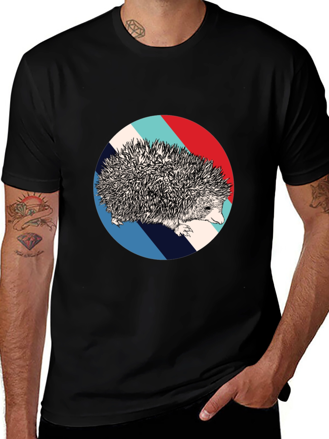 Hedgehog Circle Graphic Tee - Unique Design
