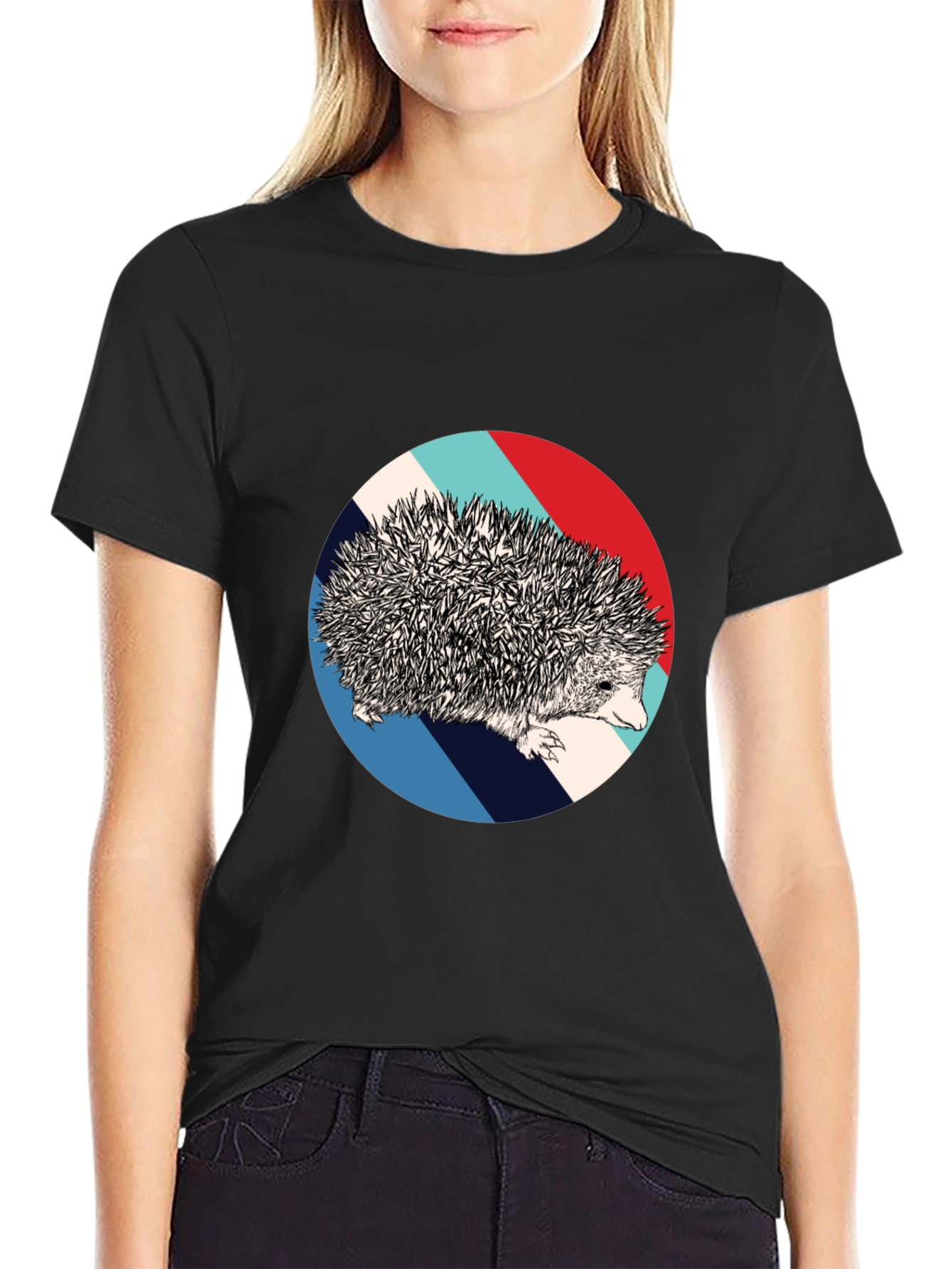 Hedgehog Circle Graphic Tee - Unique Design