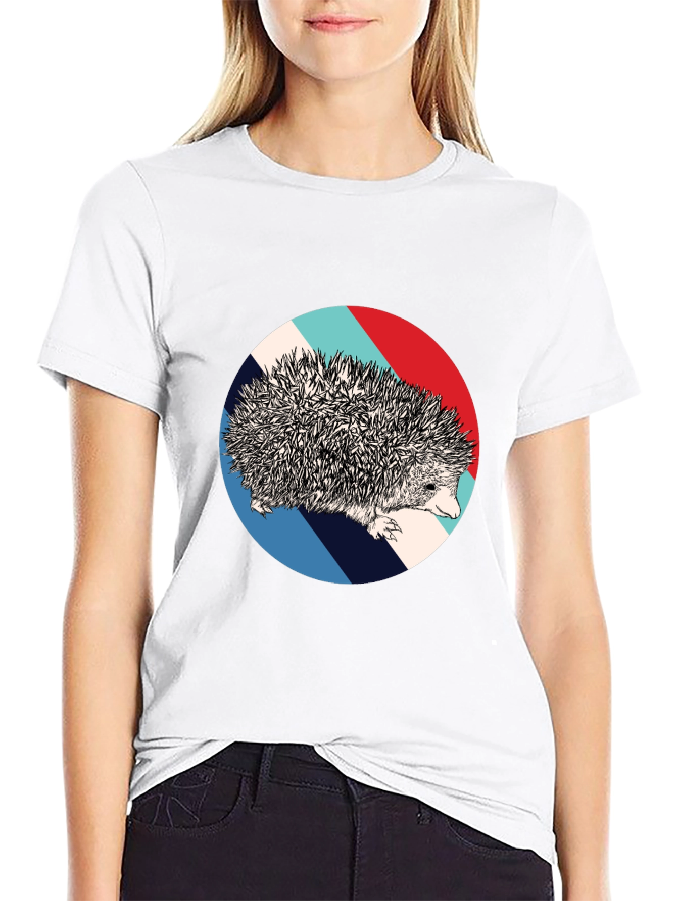 Hedgehog Circle Graphic Tee - Unique Design
