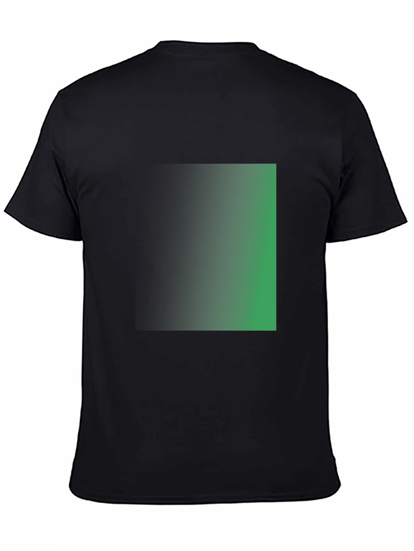 Mens Black T-Shirt with Green Gradient Square Design