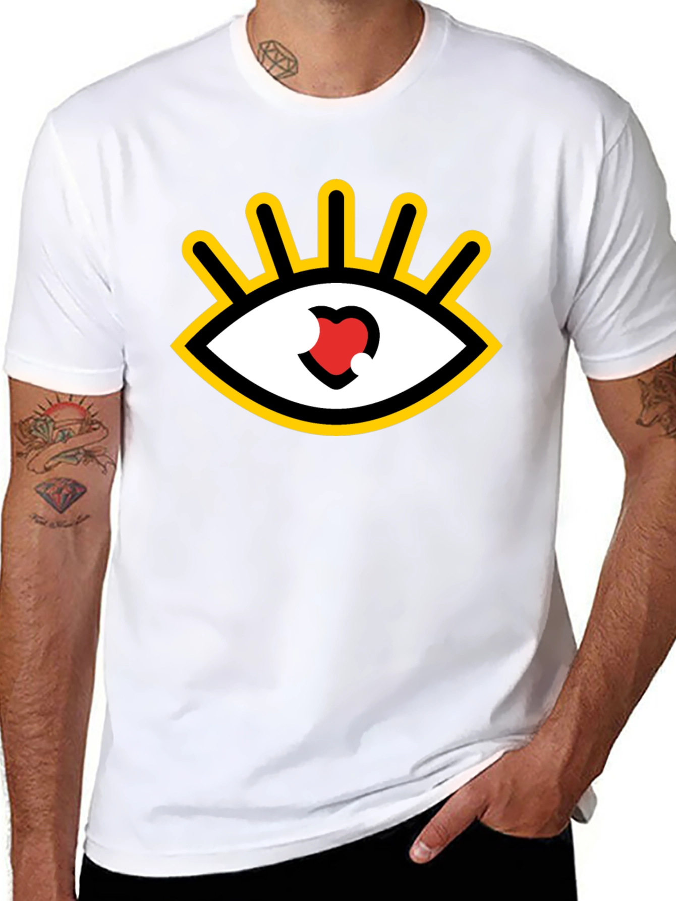 Eye Heart Graphic Tee - Black Casual Shirt