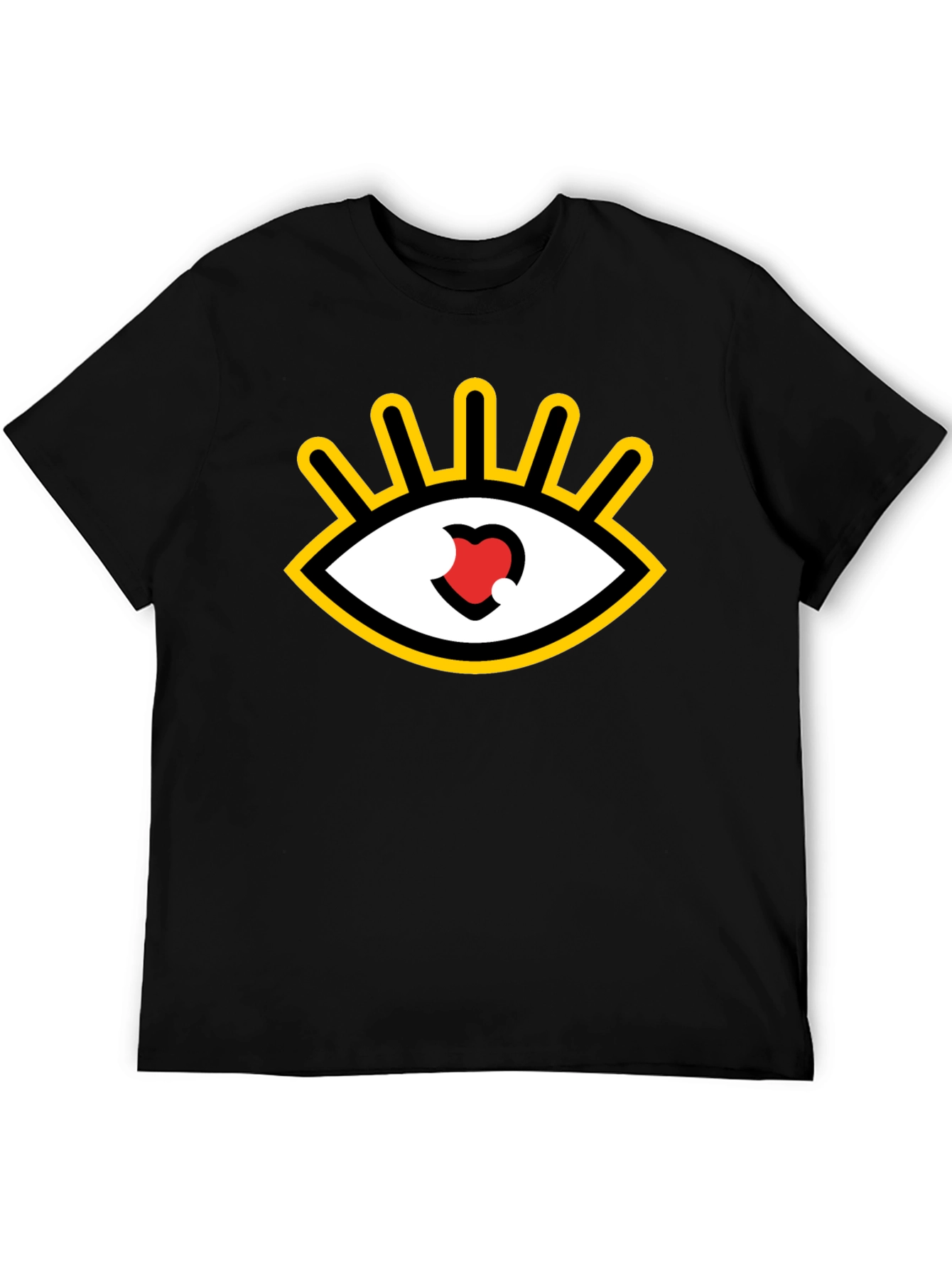 Eye Heart Graphic Tee - Black Casual Shirt