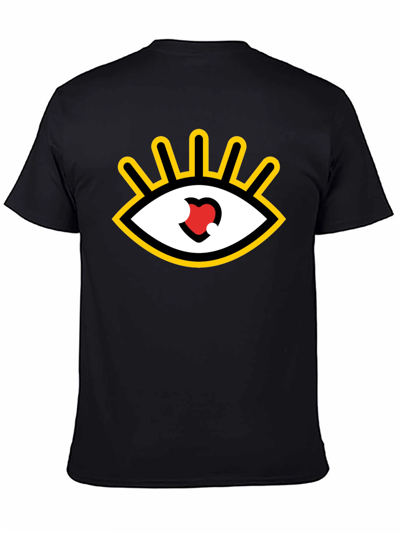Eye Heart Graphic Tee - Black Casual Shirt