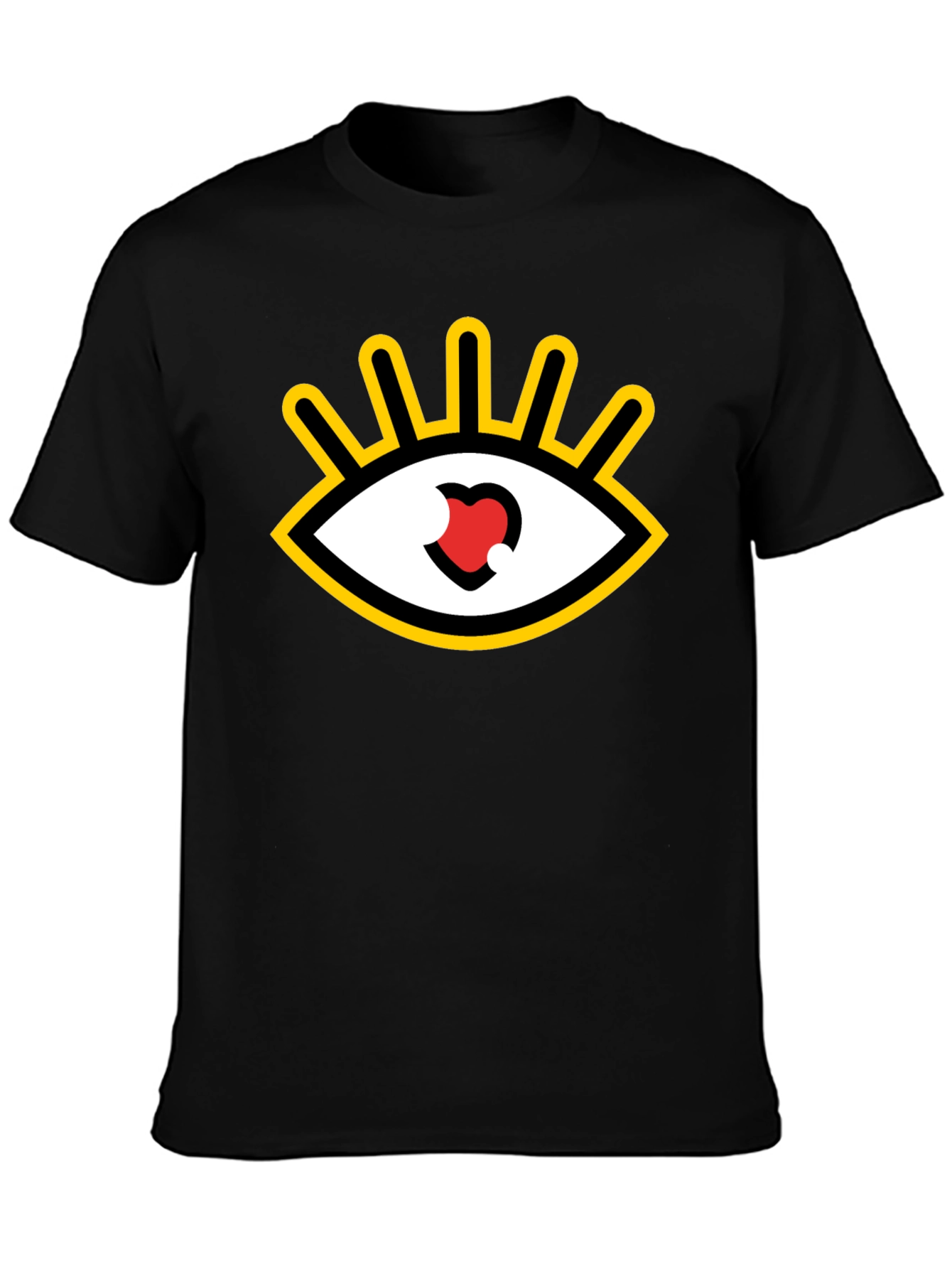 Eye Heart Graphic Tee - Black Casual Shirt