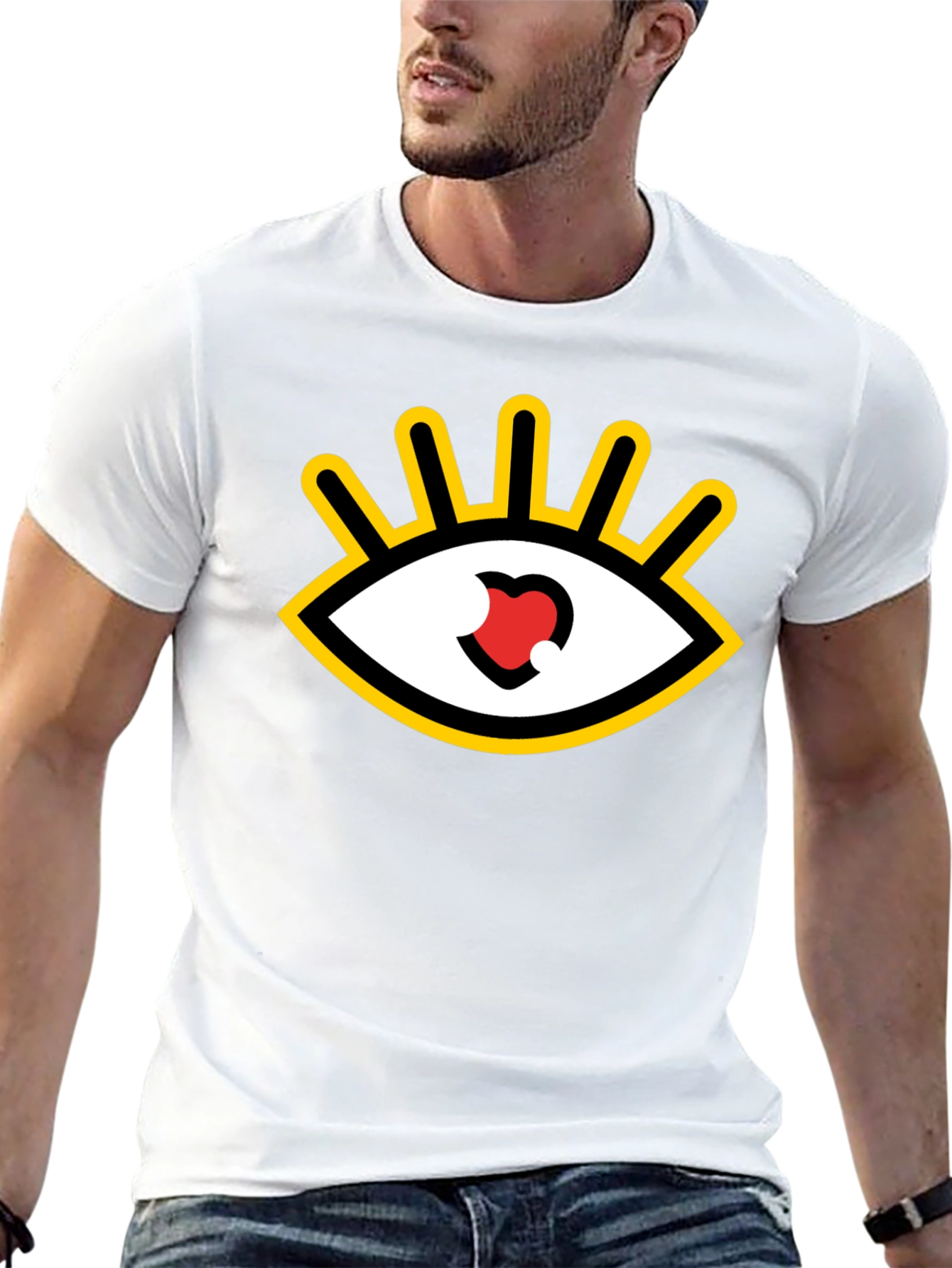 Eye Heart Graphic Tee - Black Casual Shirt