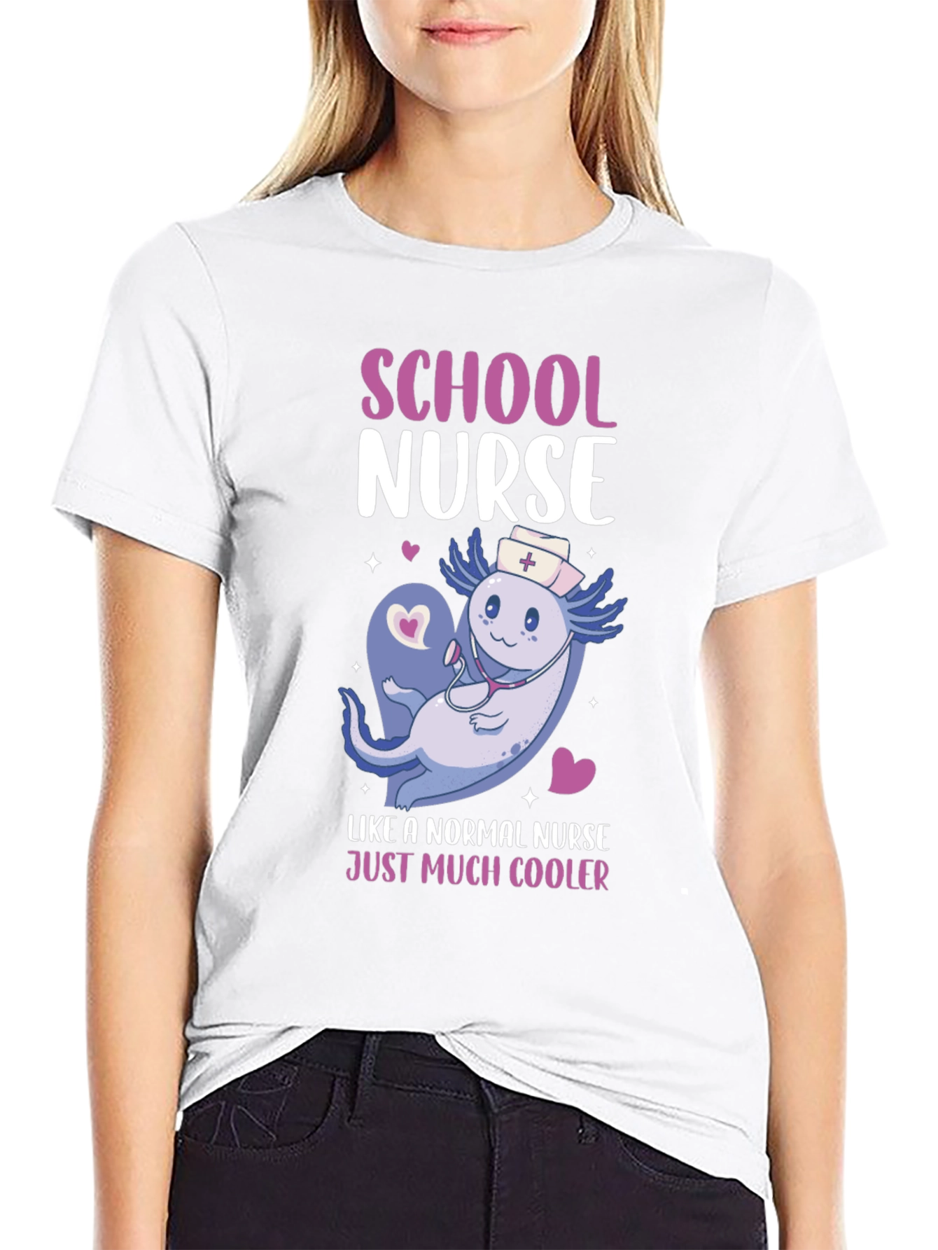School Nurse Axolotl T-Shirt - Cool Nurse Tee