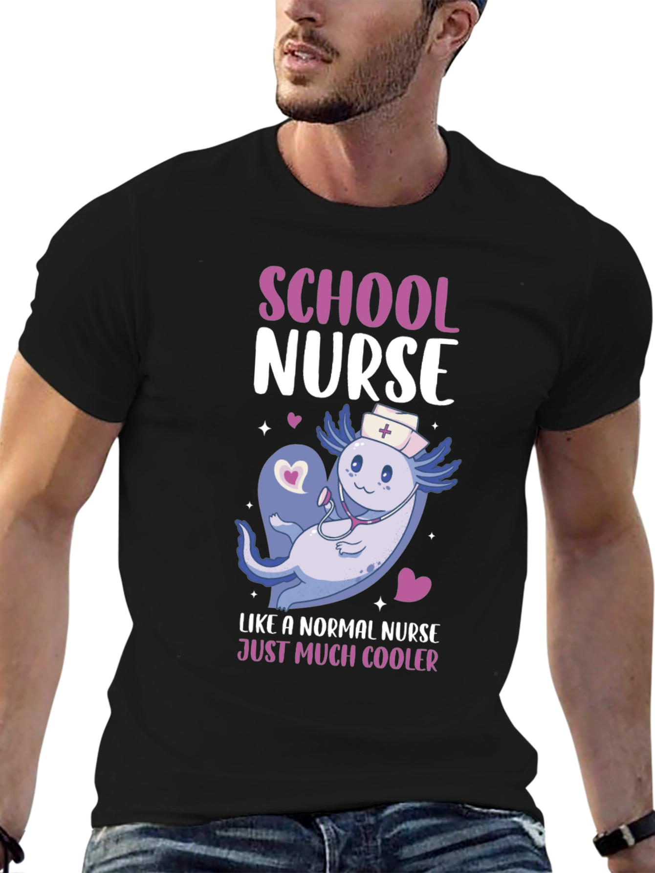 School Nurse Axolotl T-Shirt - Cool Nurse Tee