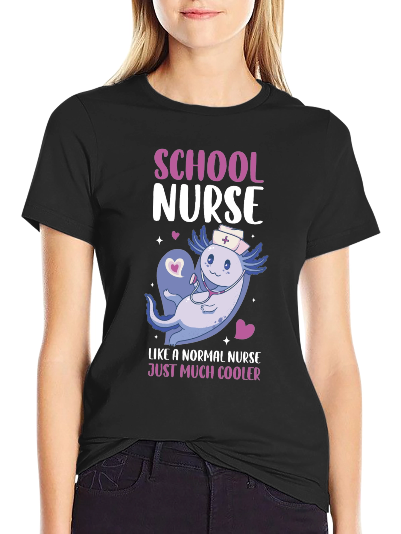 School Nurse Axolotl T-Shirt - Cool Nurse Tee