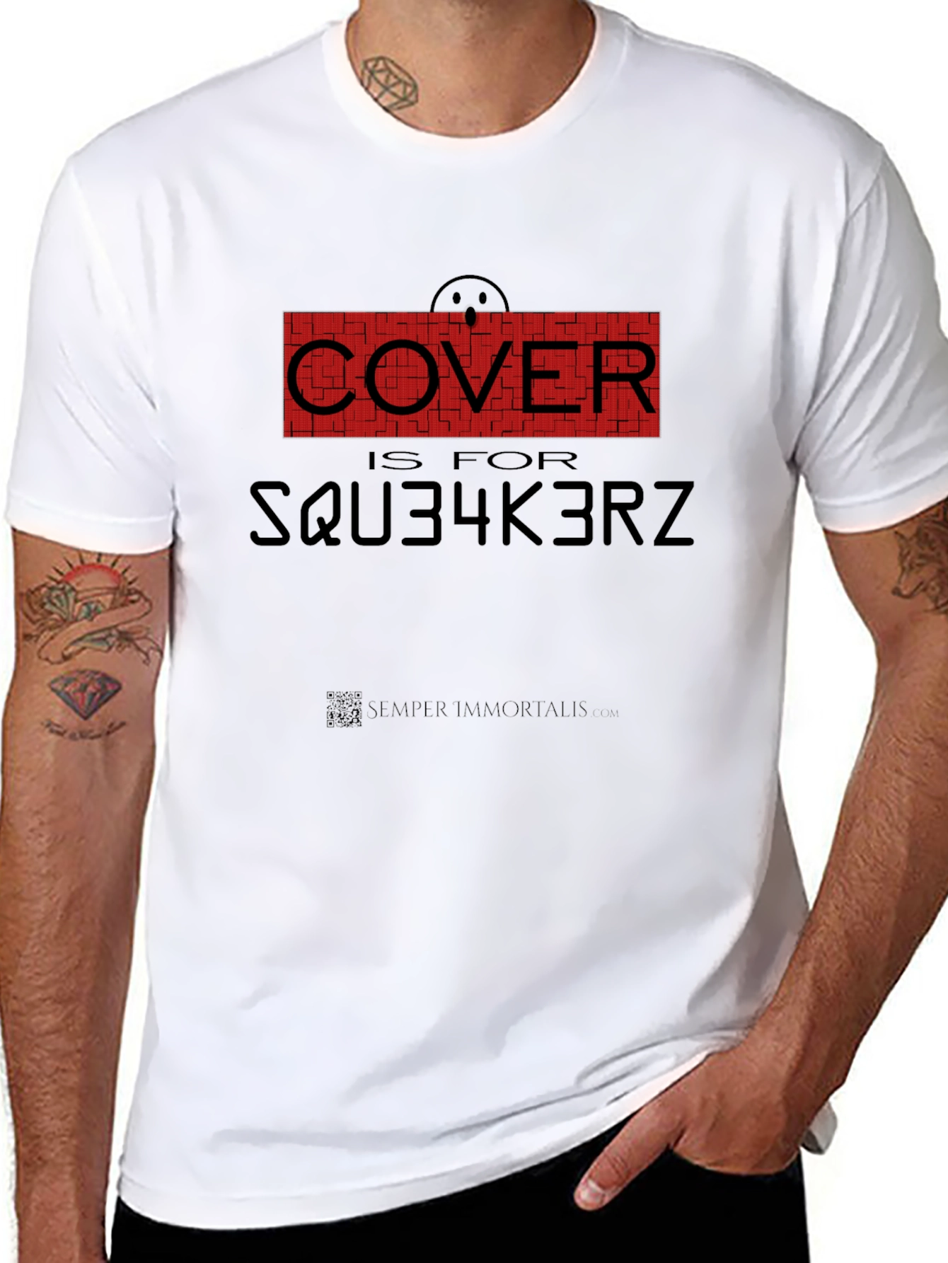 Humorous Cover is for SQU34K3RZ Black T-Shirt