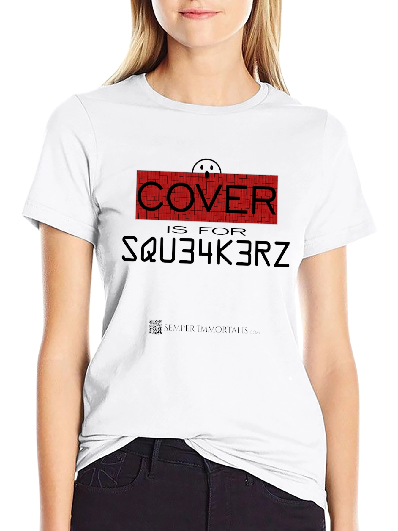 Humorous Cover is for SQU34K3RZ Black T-Shirt