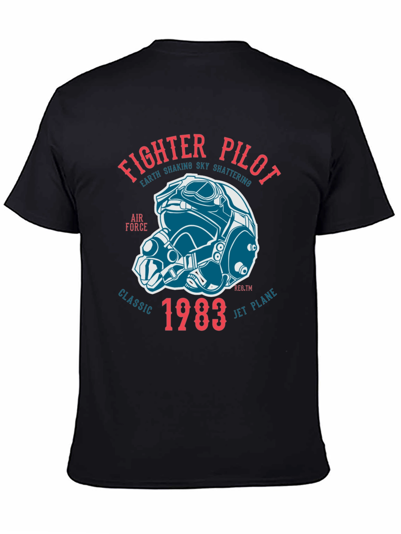 Fighter Pilot Classic 1983 Graphic Tee - Black