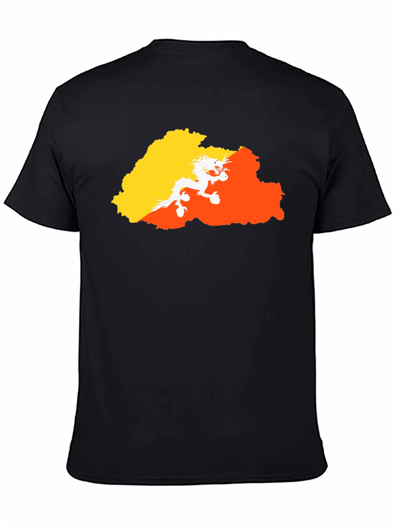 Bhutan Flag Dragon T-Shirt - Mens Black Tee