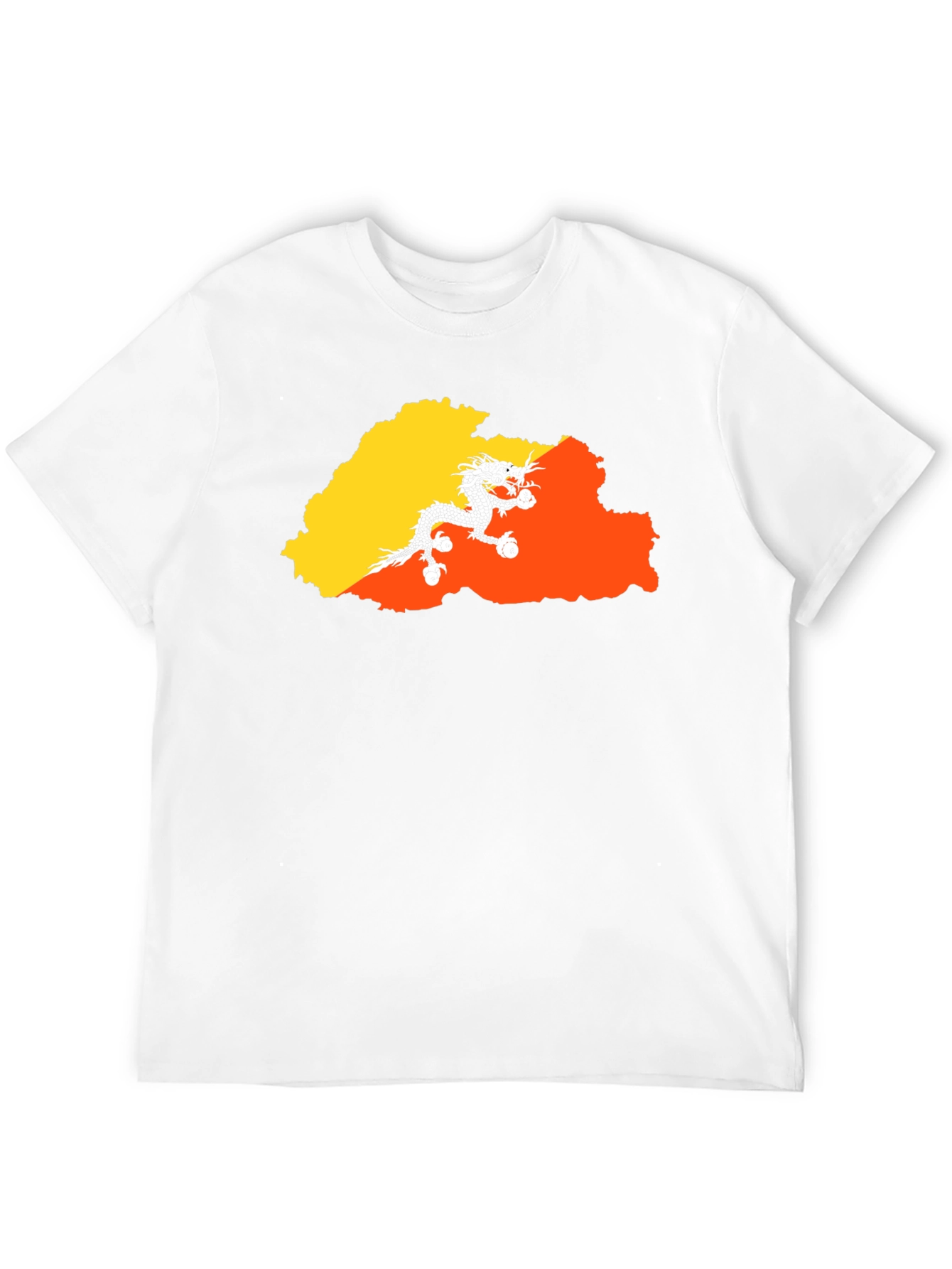Bhutan Flag Dragon T-Shirt - Mens Black Tee