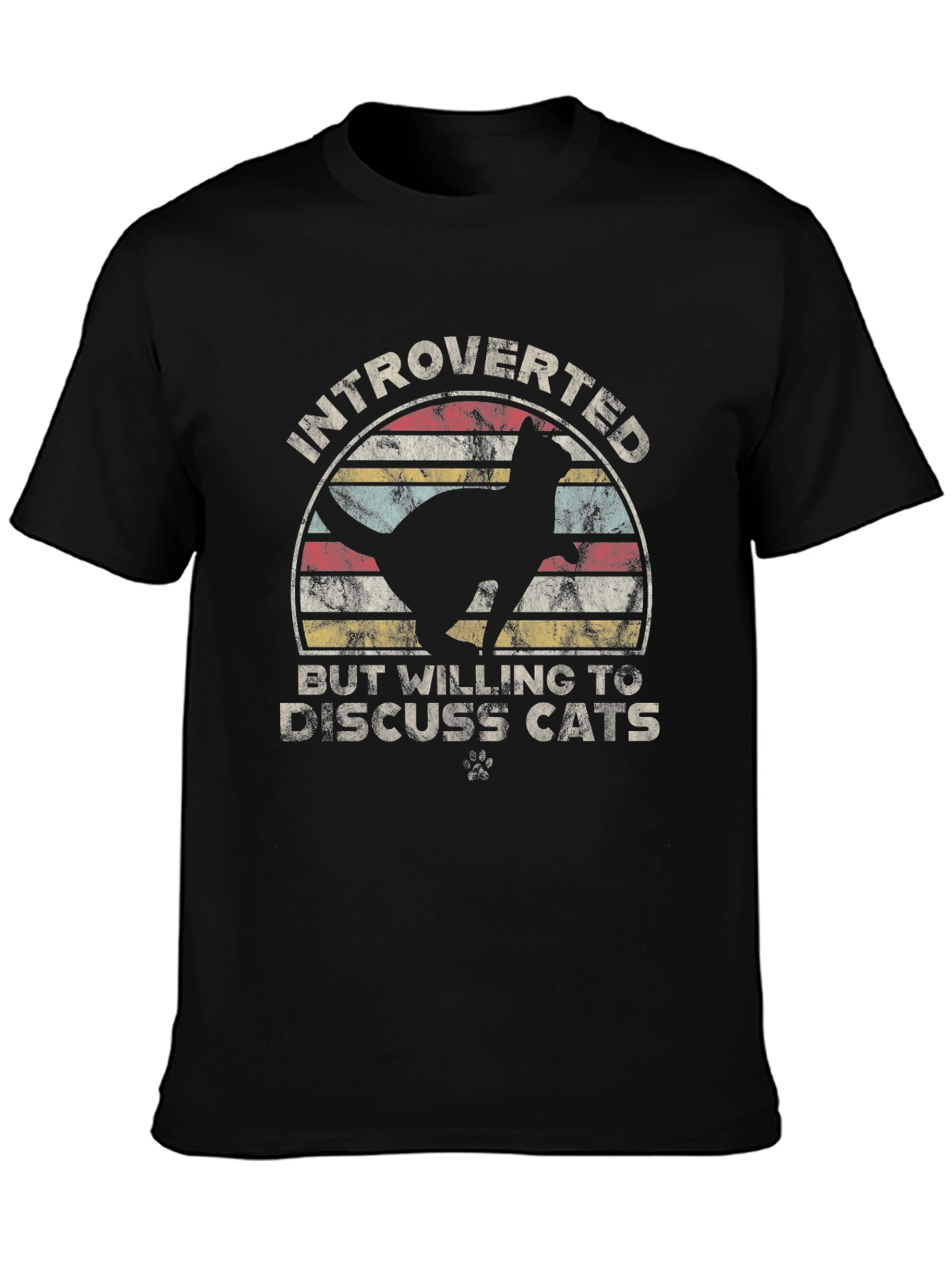 Introverted Cat Lover Tee - Black