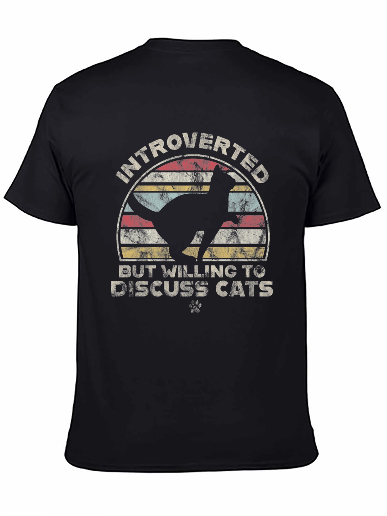Introverted Cat Lover Tee - Black