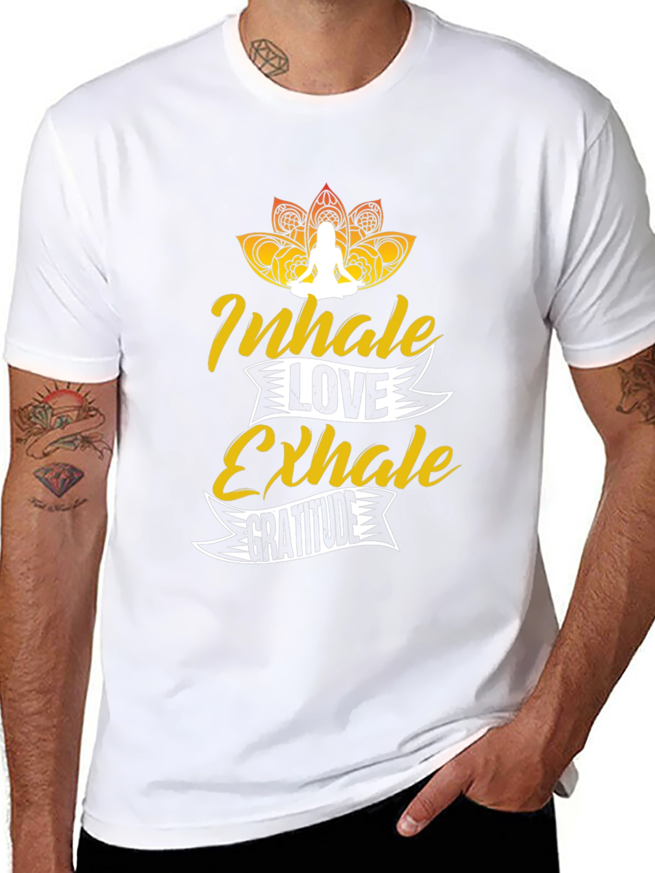 Inhale Love Exhale Gratitude Black Graphic Tee