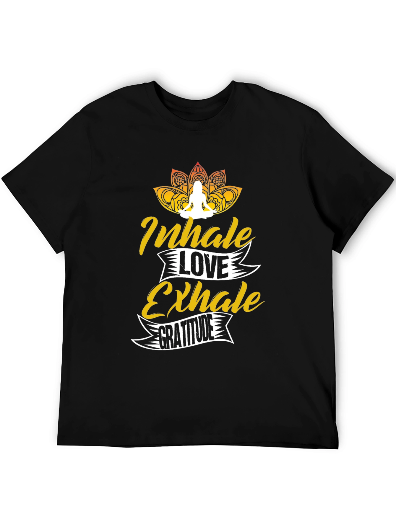 Inhale Love Exhale Gratitude Black Graphic Tee