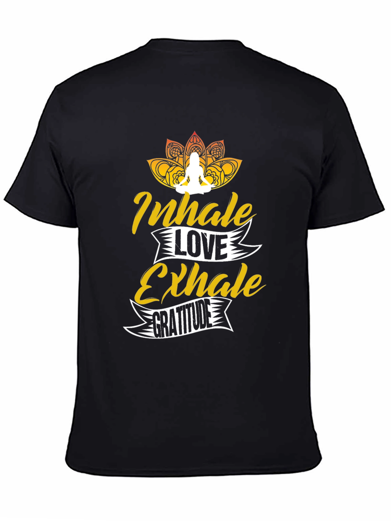 Inhale Love Exhale Gratitude Black Graphic Tee