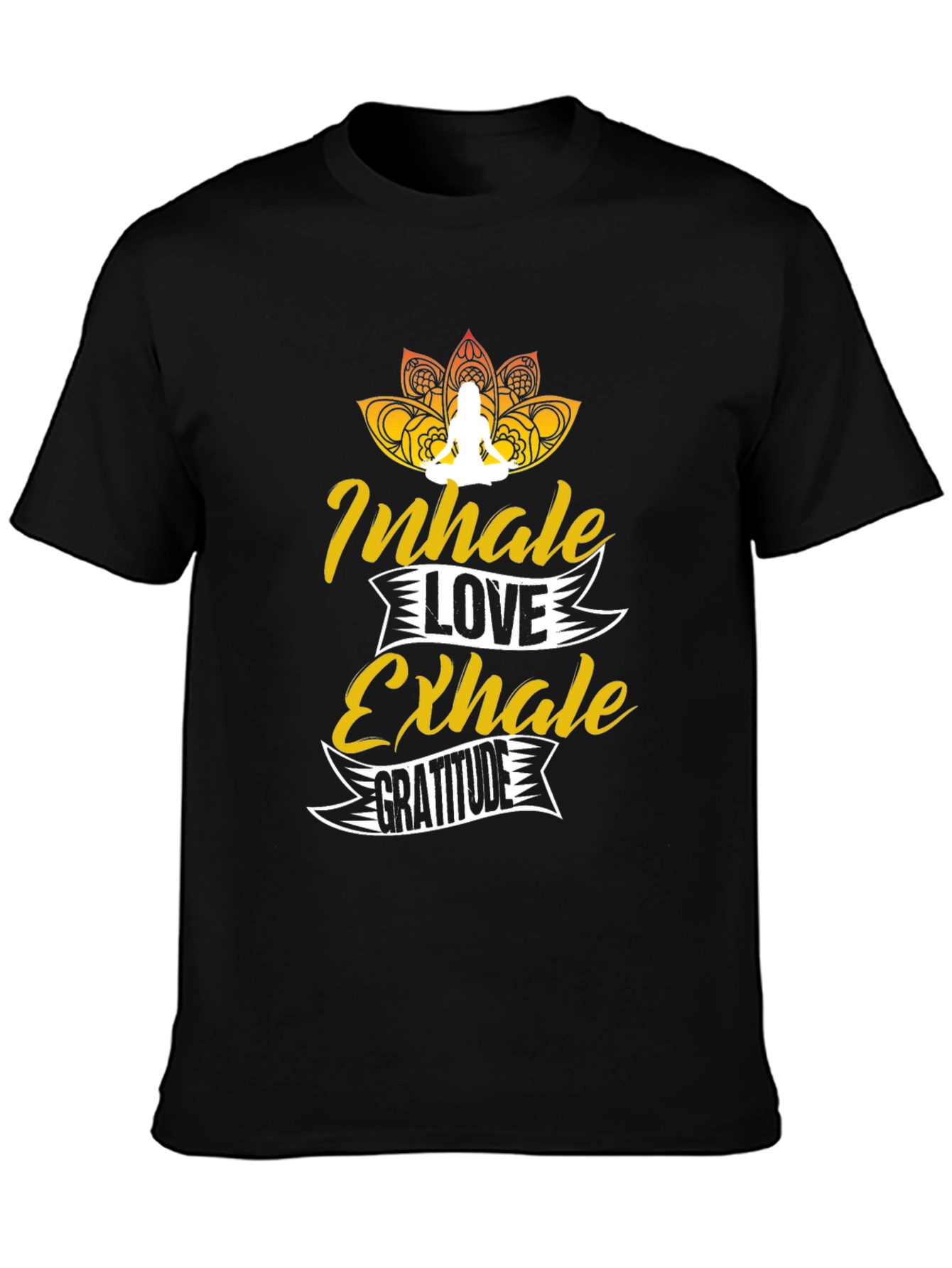 Inhale Love Exhale Gratitude Black Graphic Tee