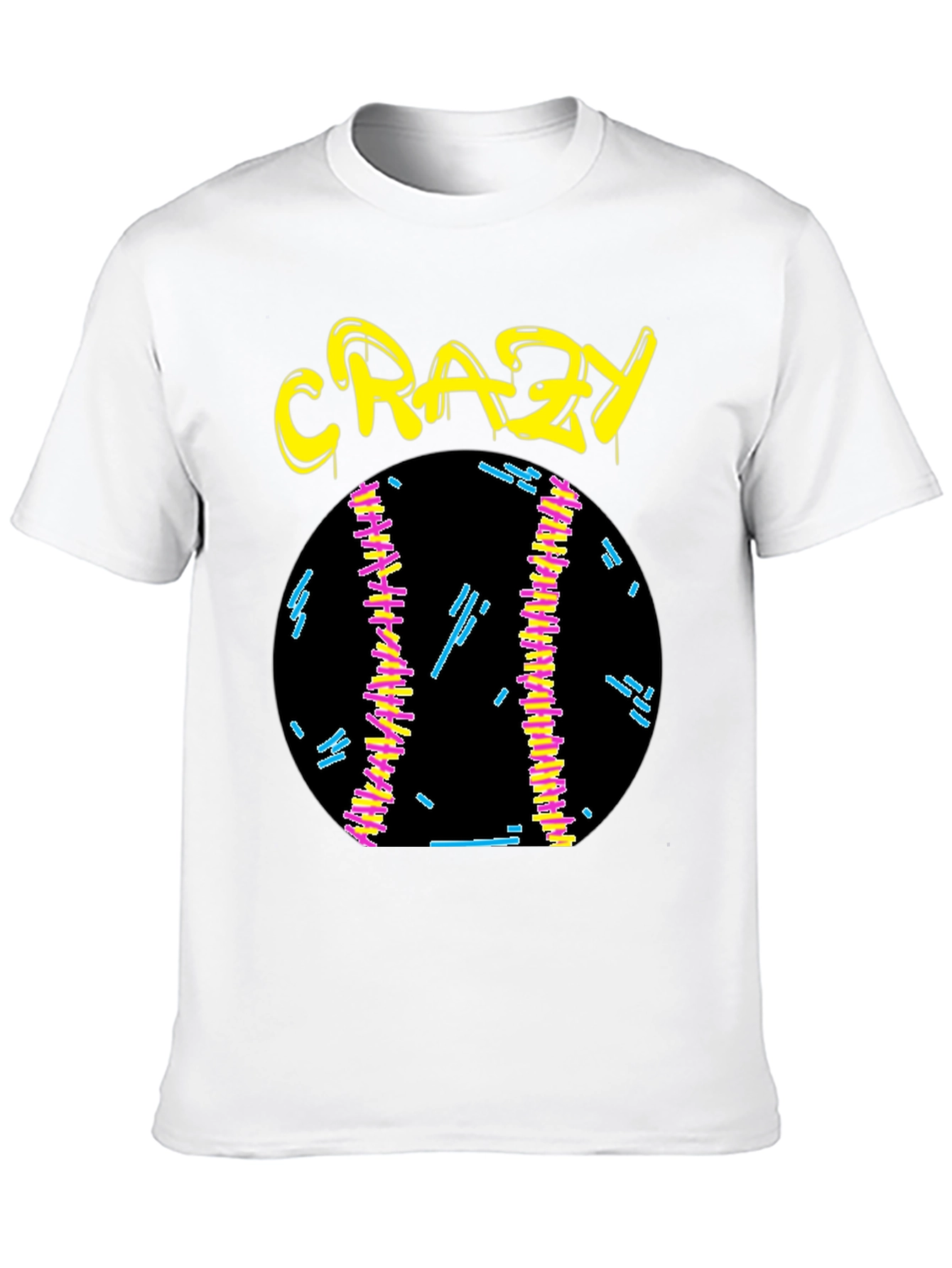 Crazy Graphic Tee - Black Cotton Shirt