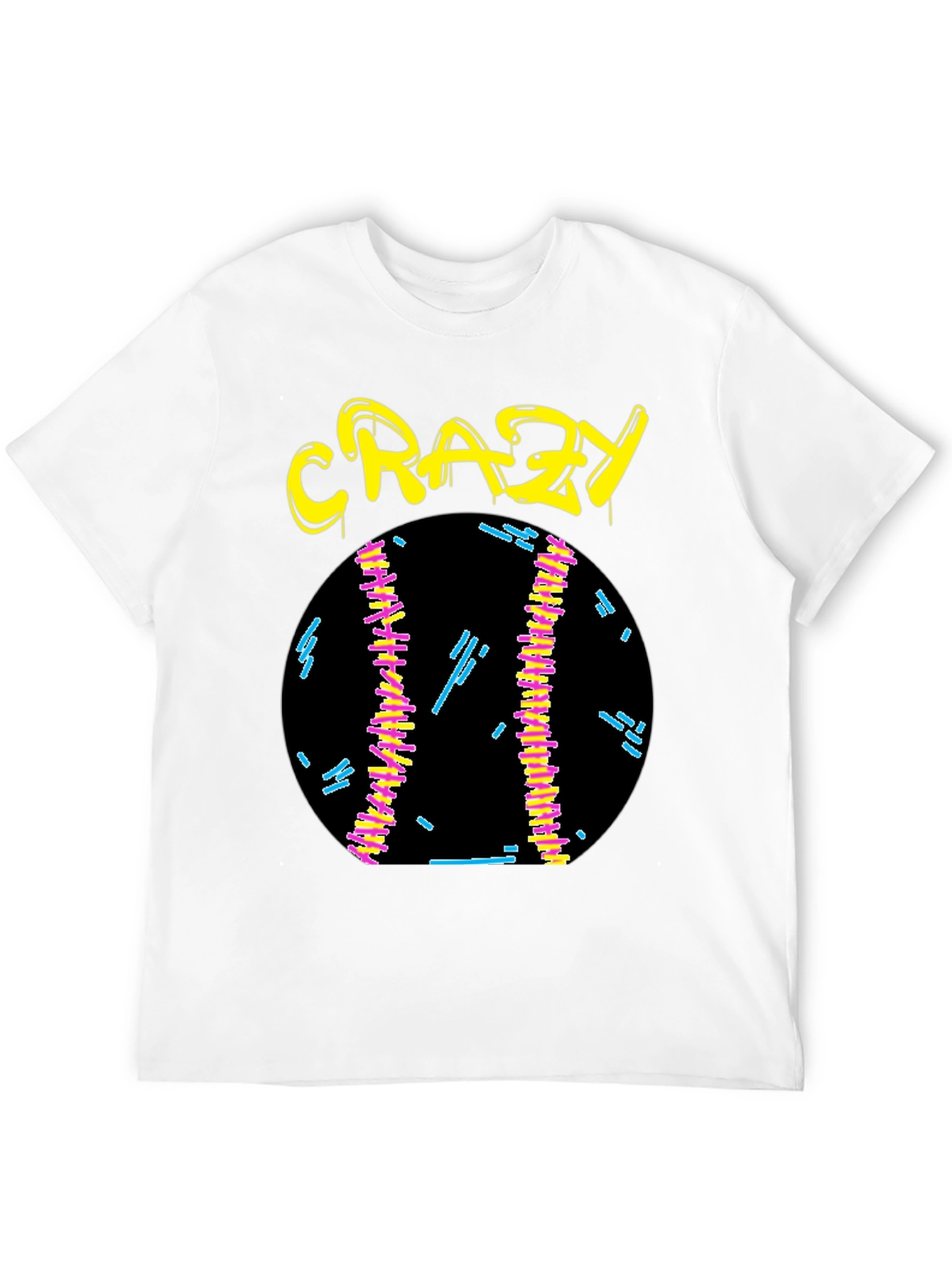 Crazy Graphic Tee - Black Cotton Shirt