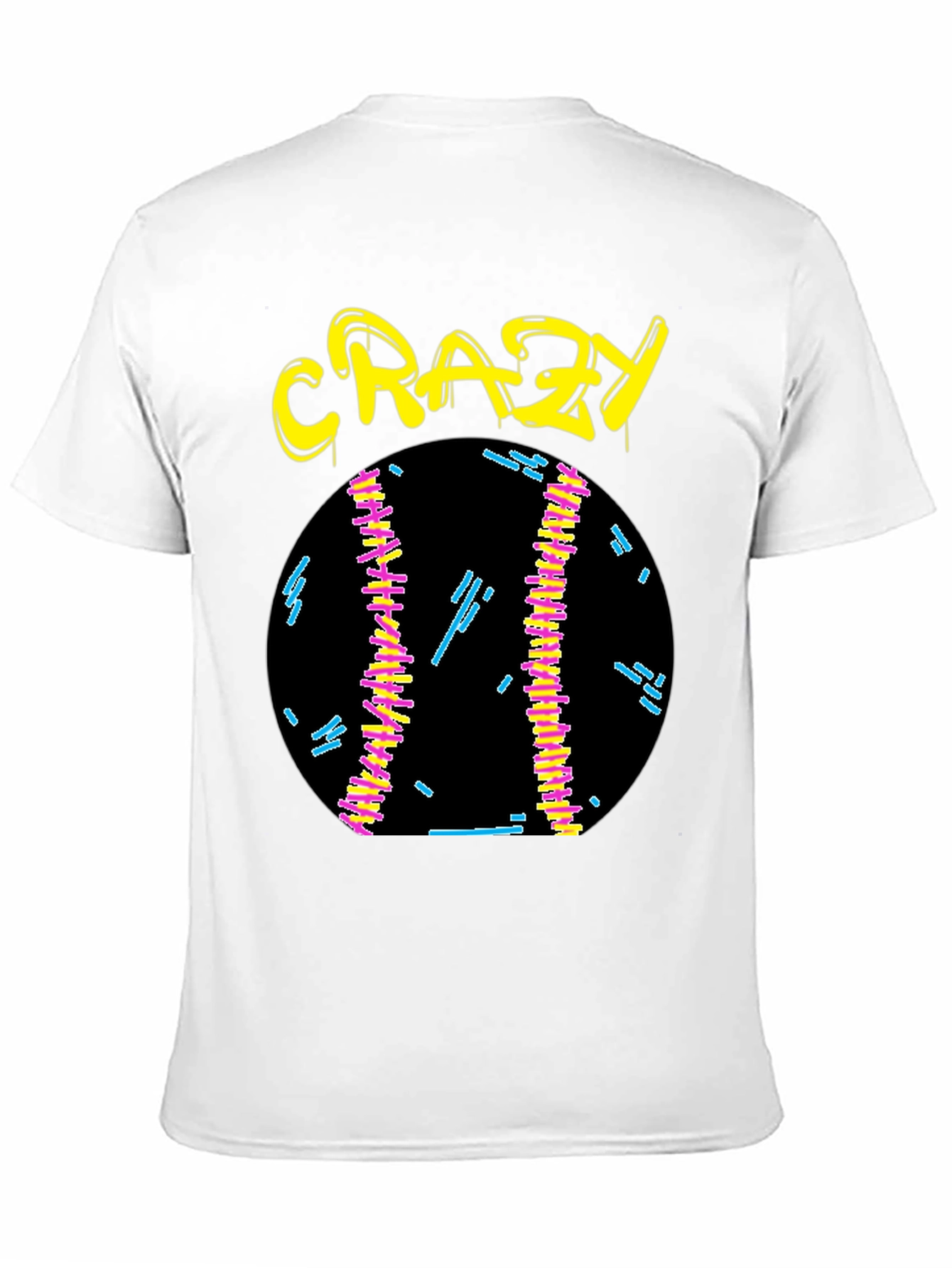 Crazy Graphic Tee - Black Cotton Shirt