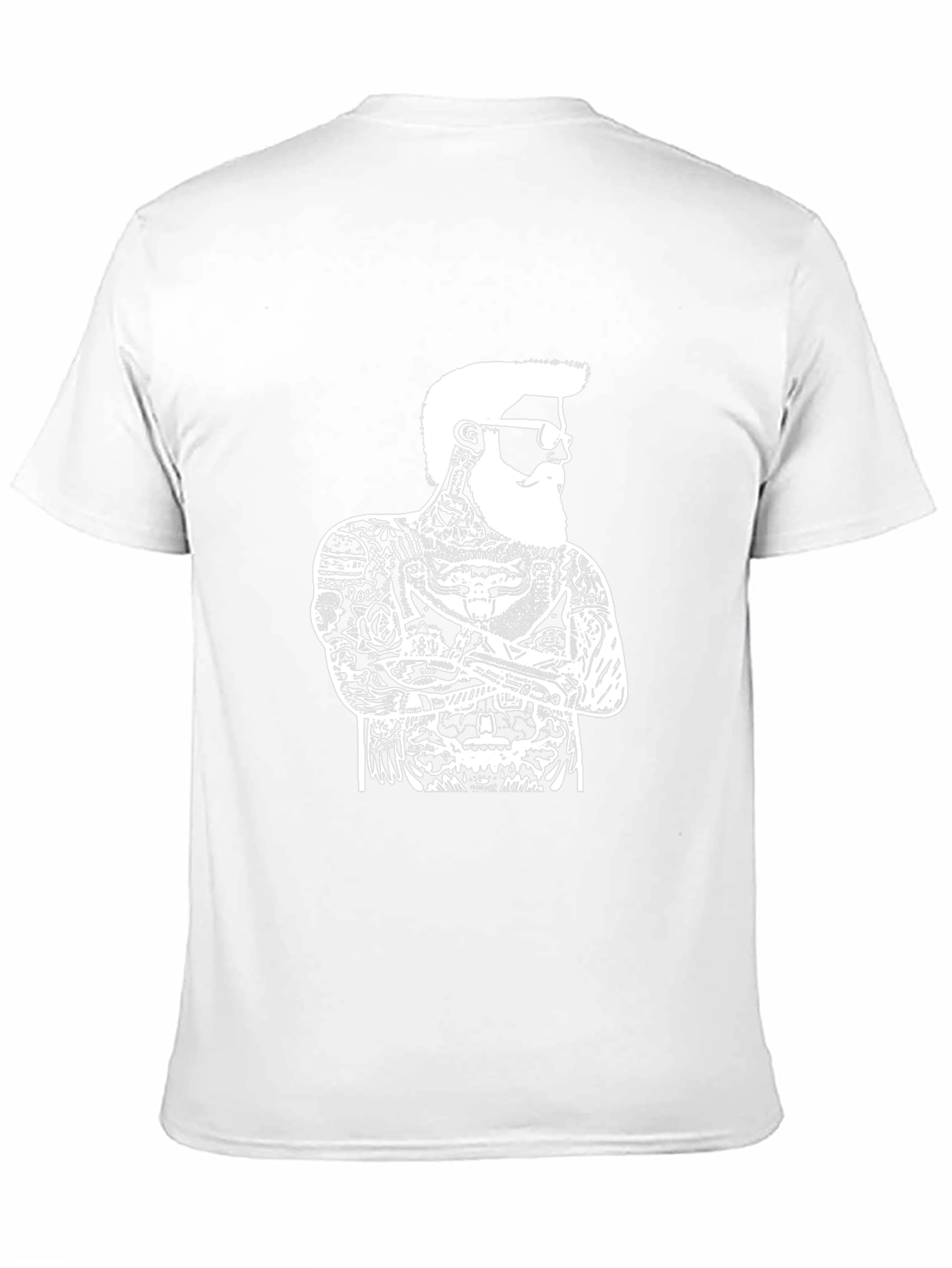 Cool Tattooed Bearded Man Graphic Tee