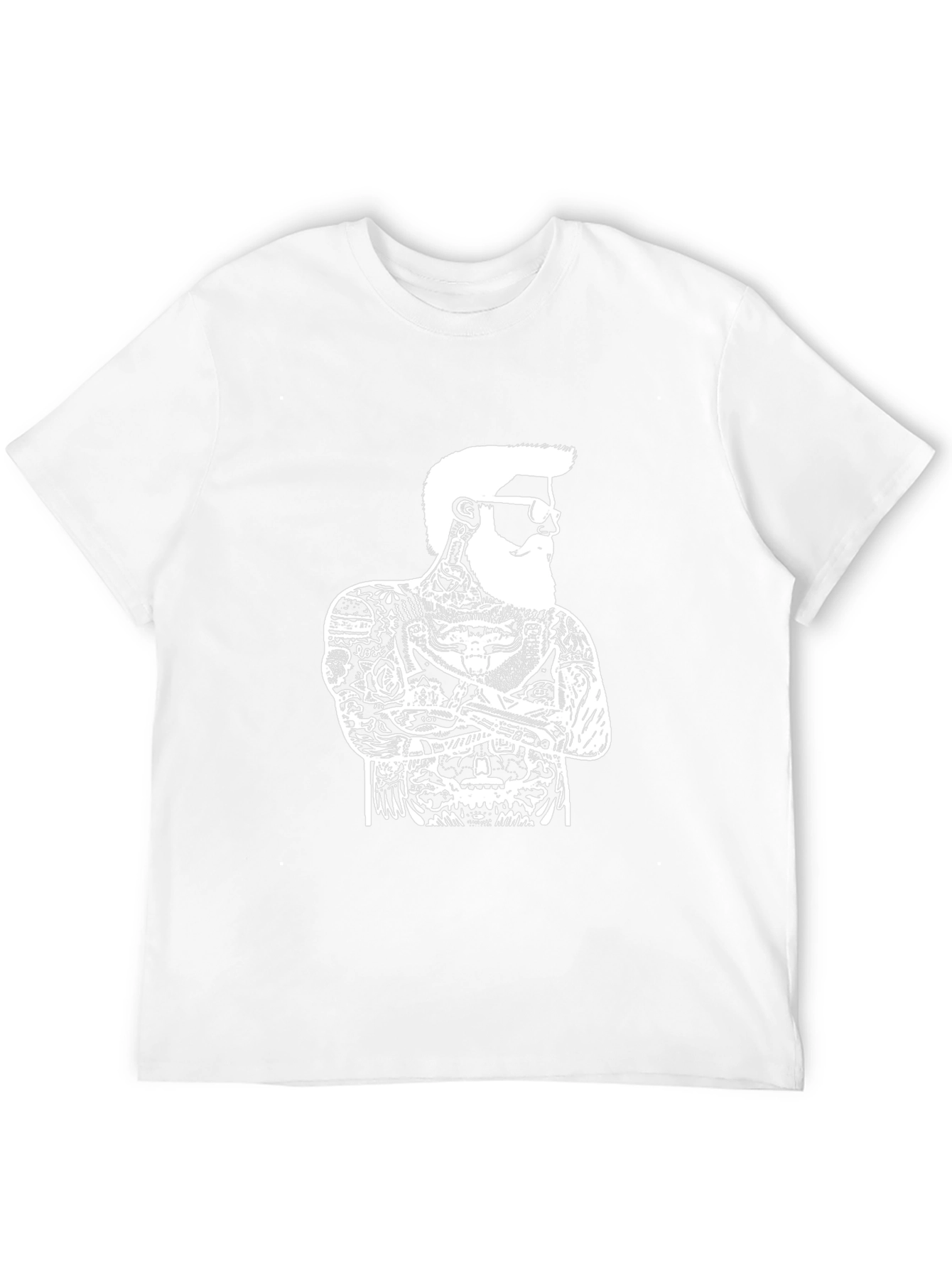 Cool Tattooed Bearded Man Graphic Tee