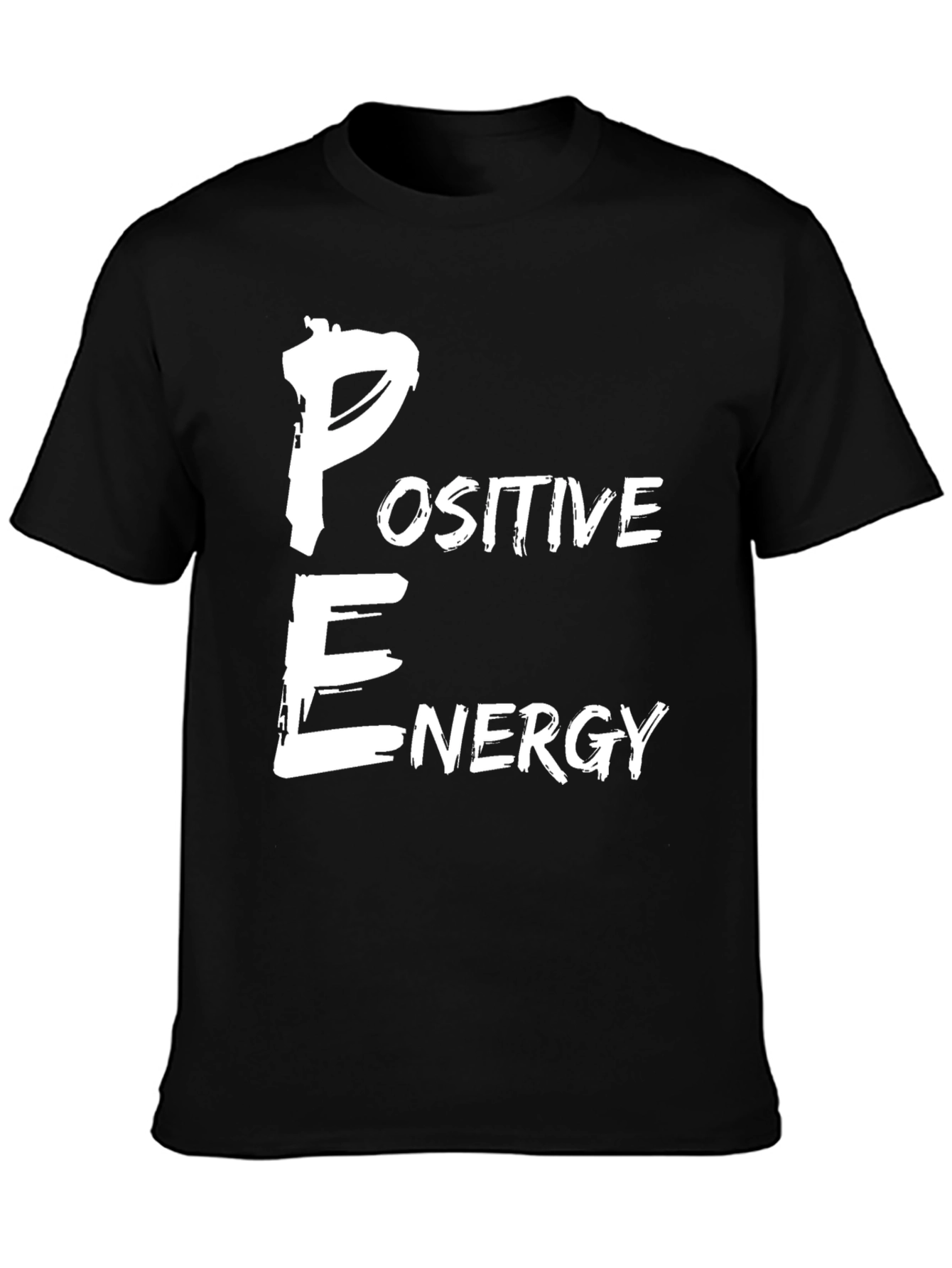 Positive Energy Graphic Print Black T-Shirt