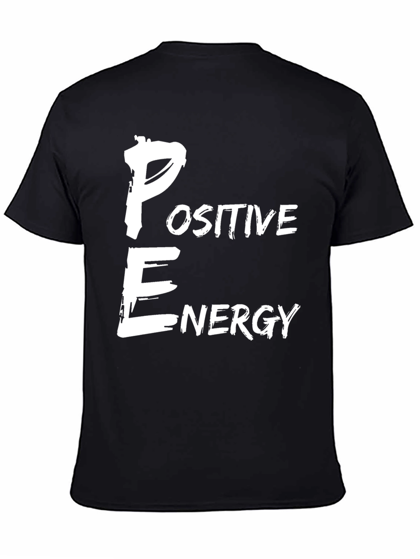 Positive Energy Graphic Print Black T-Shirt