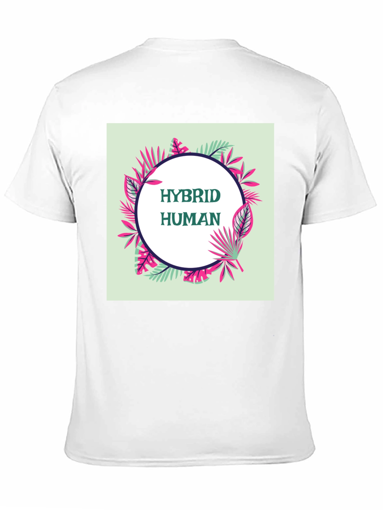 Hybrid Human Graphic Tee - Tropical Leaf Design