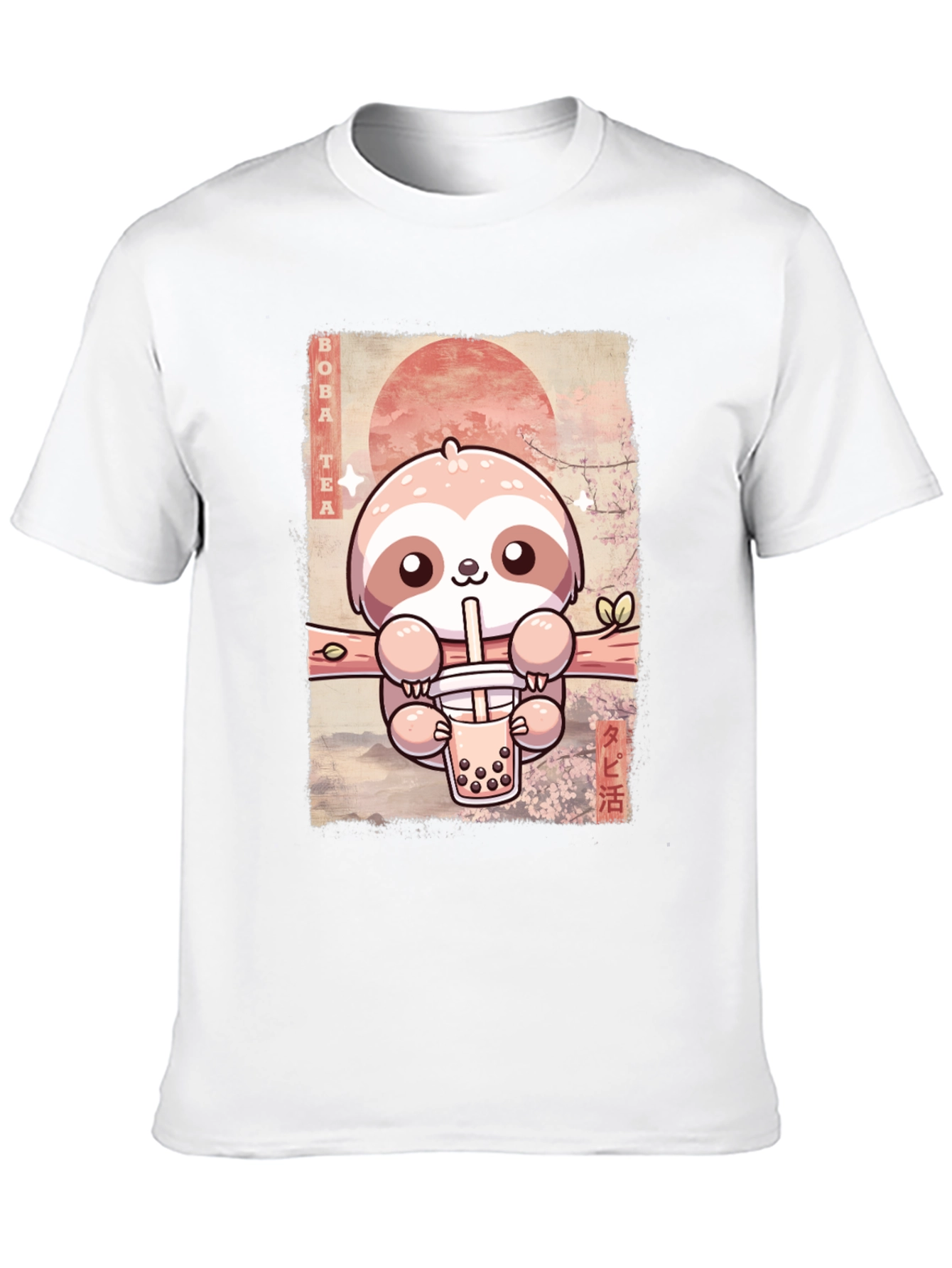 Sloth Boba Tea Graphic Tee - Kawaii Style!