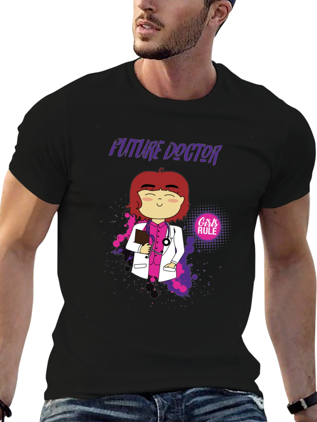 Future Doctor Cartoon Graphic T-Shirt