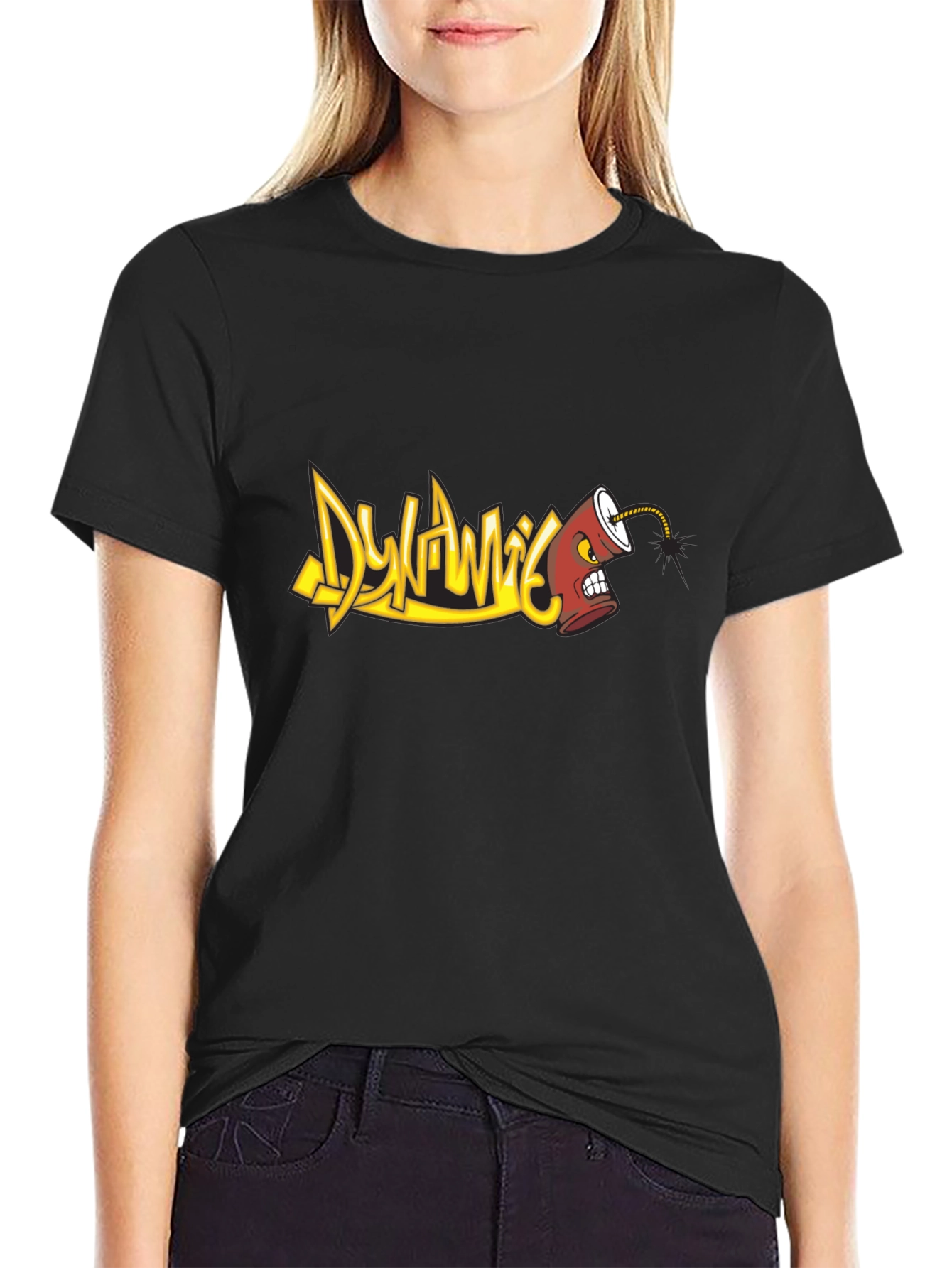 Dynamic Graffiti Art T-Shirt - Black