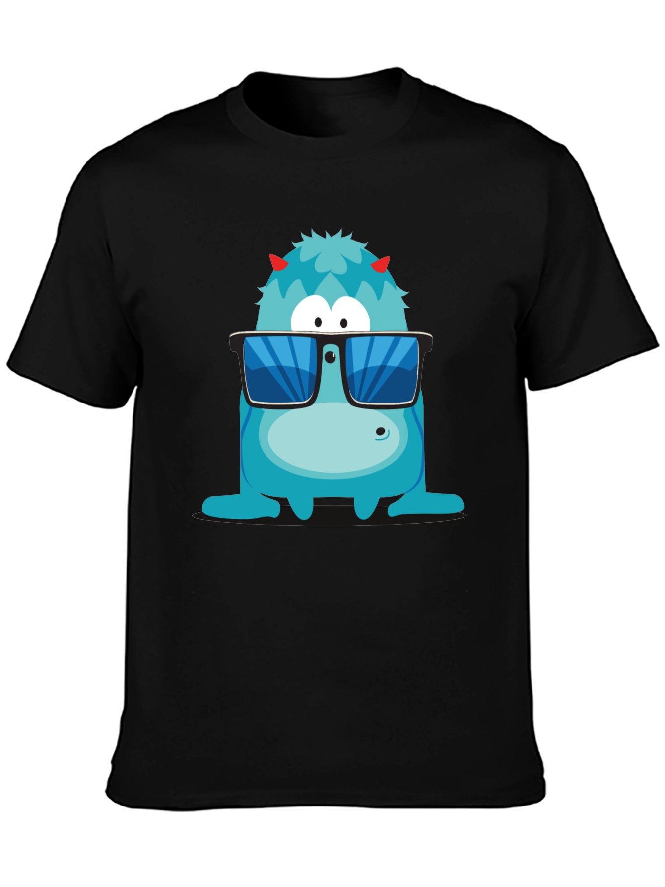 Cool Monster Graphic Tee - Black T-Shirt