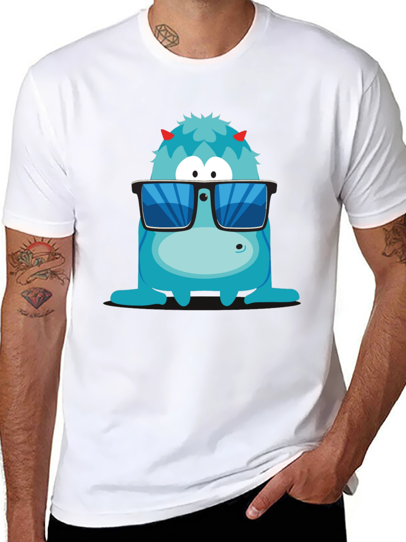 Cool Monster Graphic Tee - Black T-Shirt